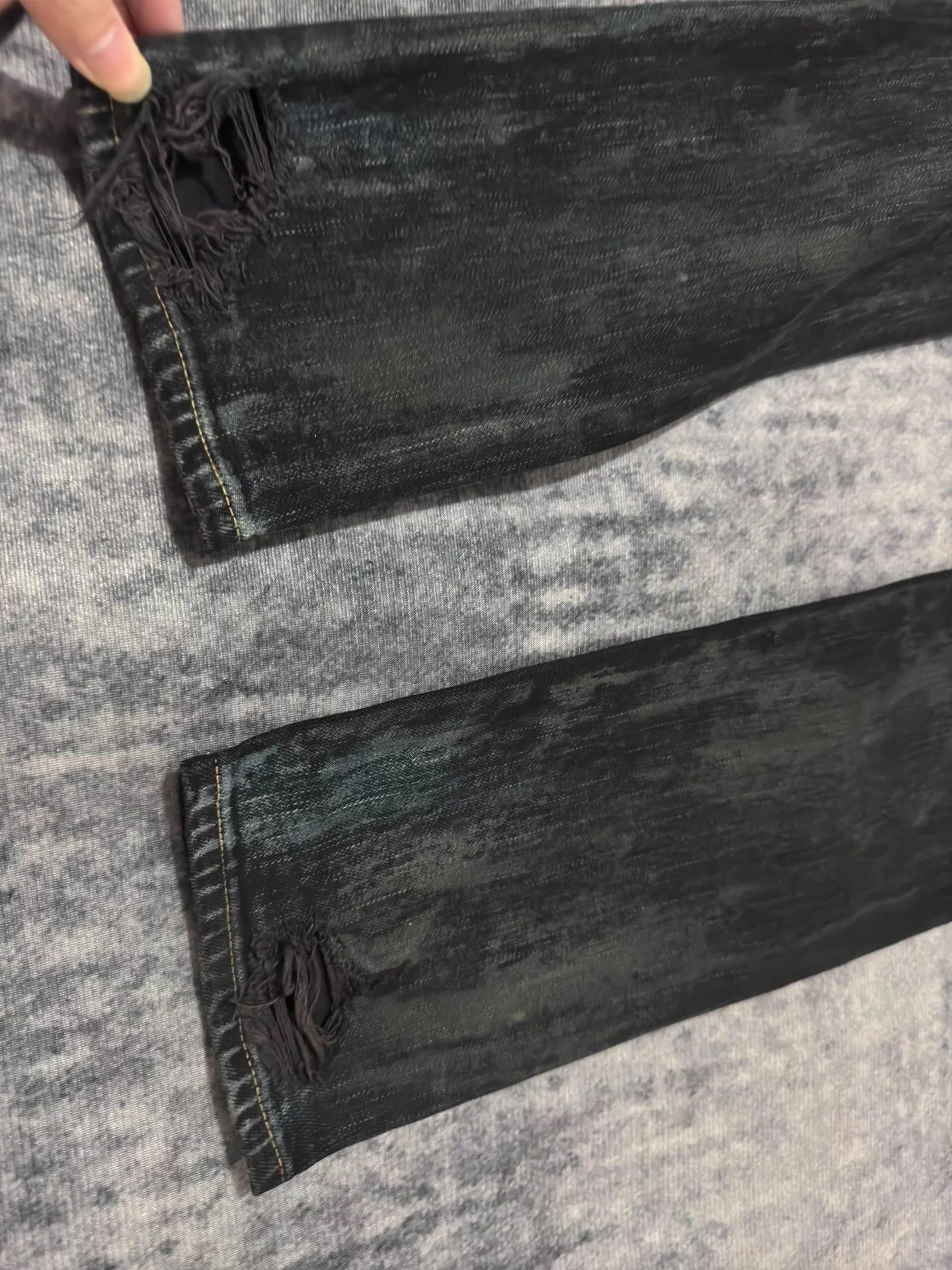 Saint Laurent Paris Black Distressed Denim Jeans Size US 32 / EU 48 - 5 Thumbnail