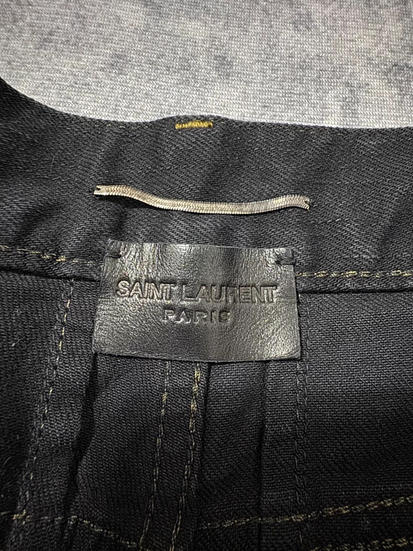 Saint Laurent Paris Black Distressed Denim Jeans Size US 32 / EU 48 - 6 Thumbnail