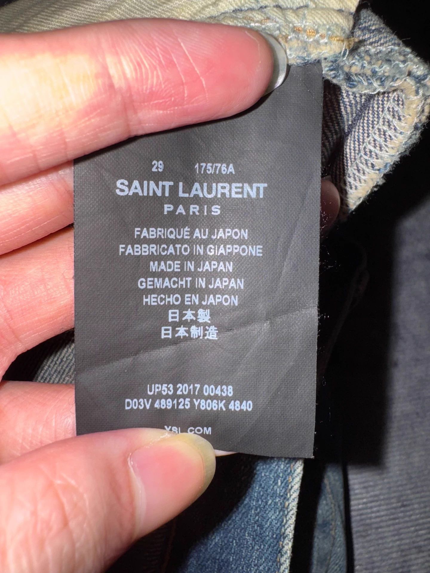 Saint Laurent Paris Blue Distressed Denim Jeans Size US 29 - 7 Thumbnail