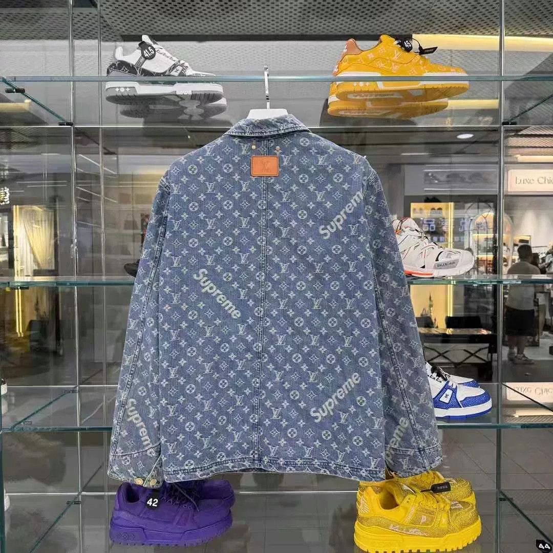 Louis Vuitton Louis Vuitton x Supreme Logo Denim Jacket Size US M / EU 48-50 / 2 - 2 Thumbnail