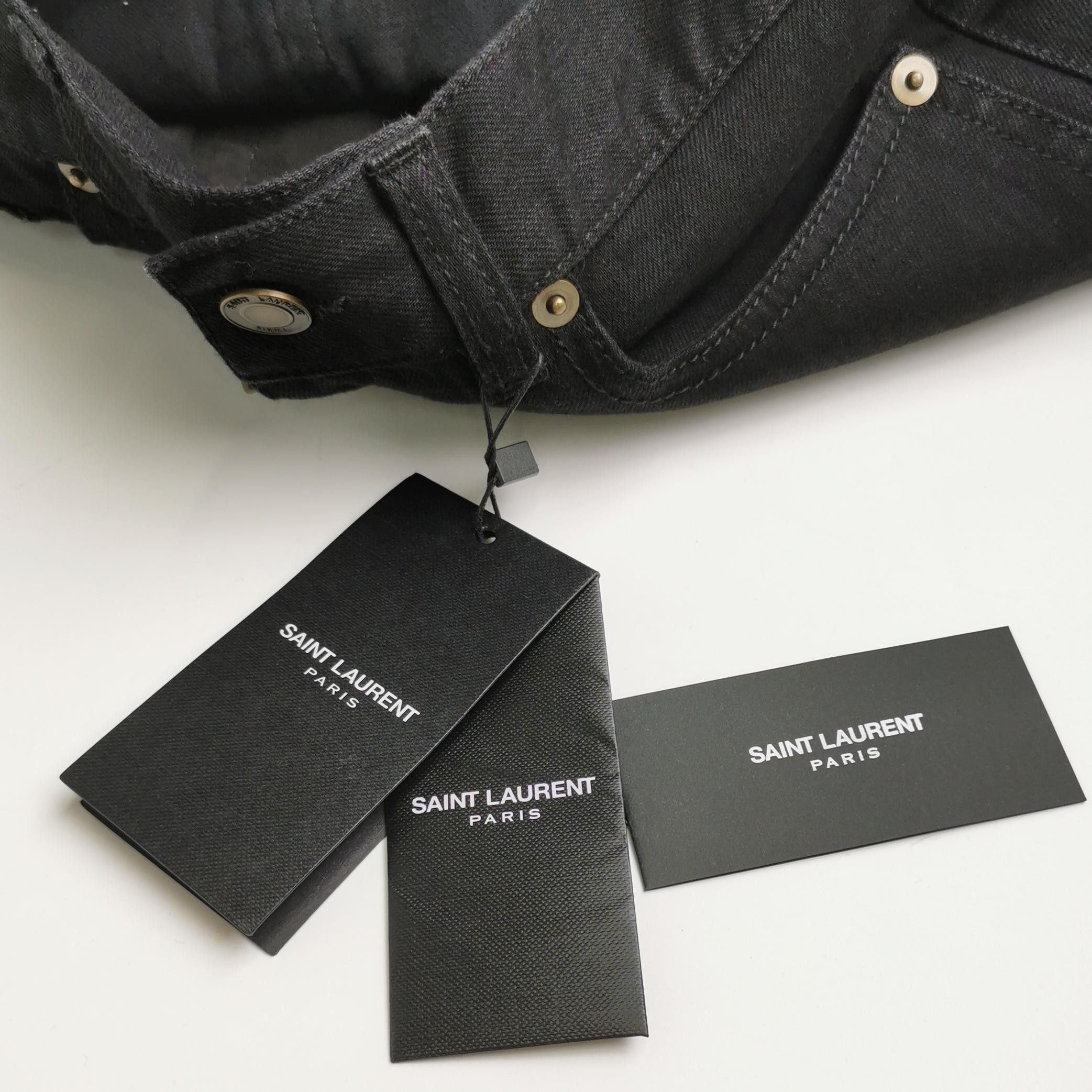 Saint Laurent Paris Saint Laurent Black Patterned Slim Jeans Size US 27 - 8 Thumbnail