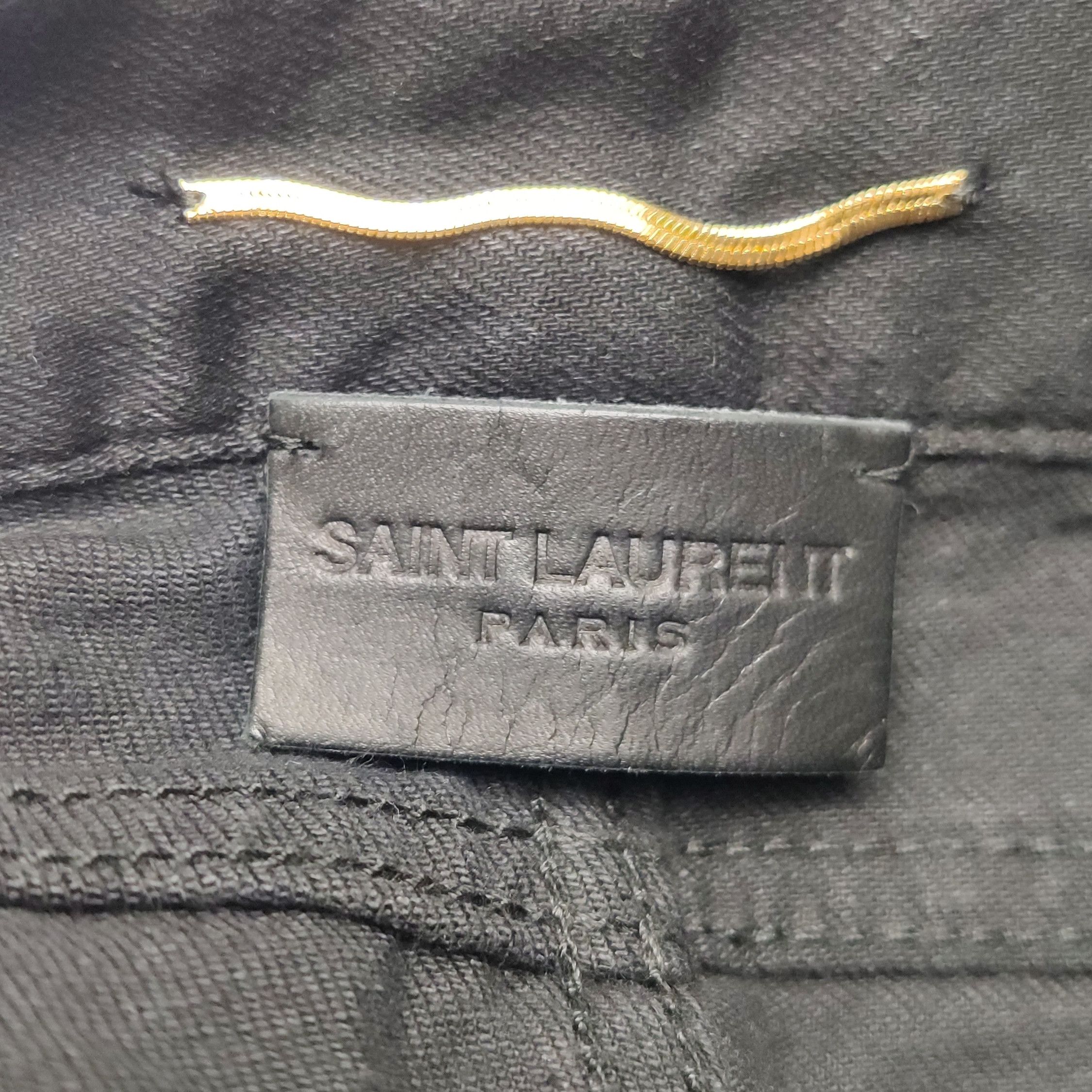 Saint Laurent Paris Saint Laurent Black Patterned Slim Jeans Size US 27 - 9 Thumbnail
