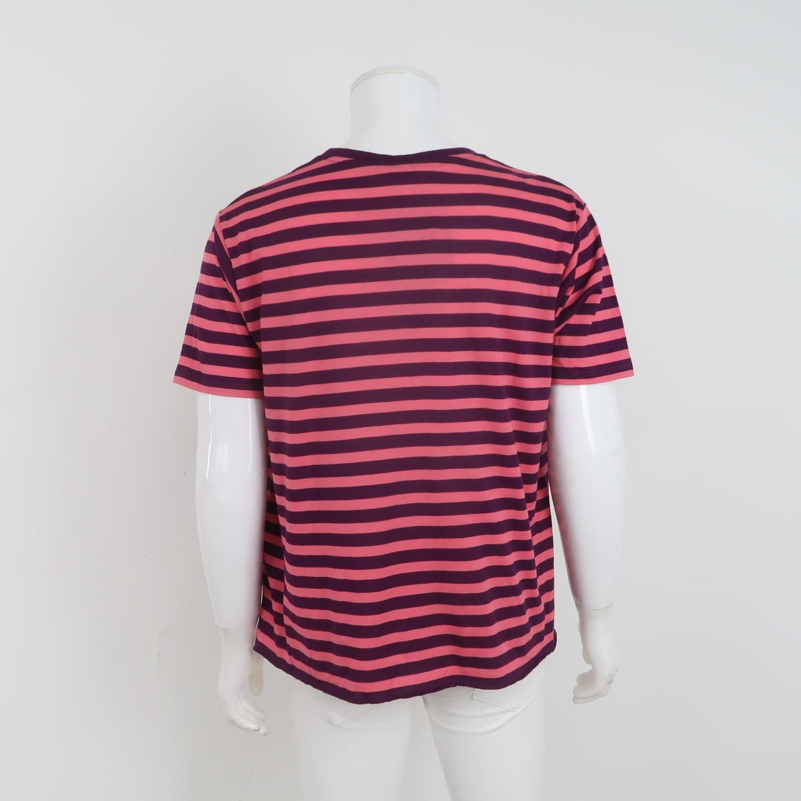 Saint Laurent Paris Saint Laurent L Striped Cotton Crew Neck T-Shirt Size US L / EU 52-54 / 3 - 20 Thumbnail