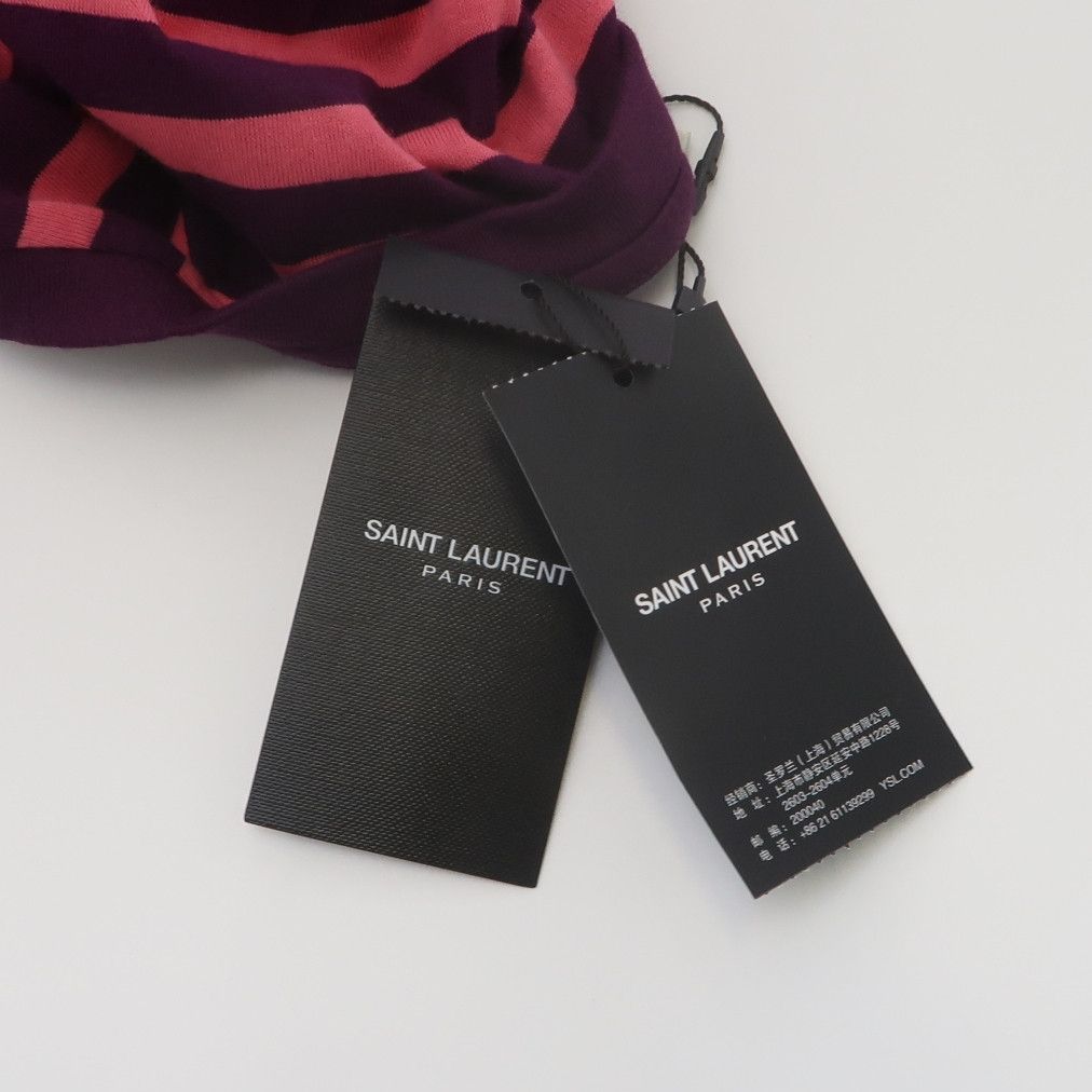 Saint Laurent Paris Saint Laurent L Striped Cotton Crew Neck T-Shirt Size US L / EU 52-54 / 3 - 8 Thumbnail