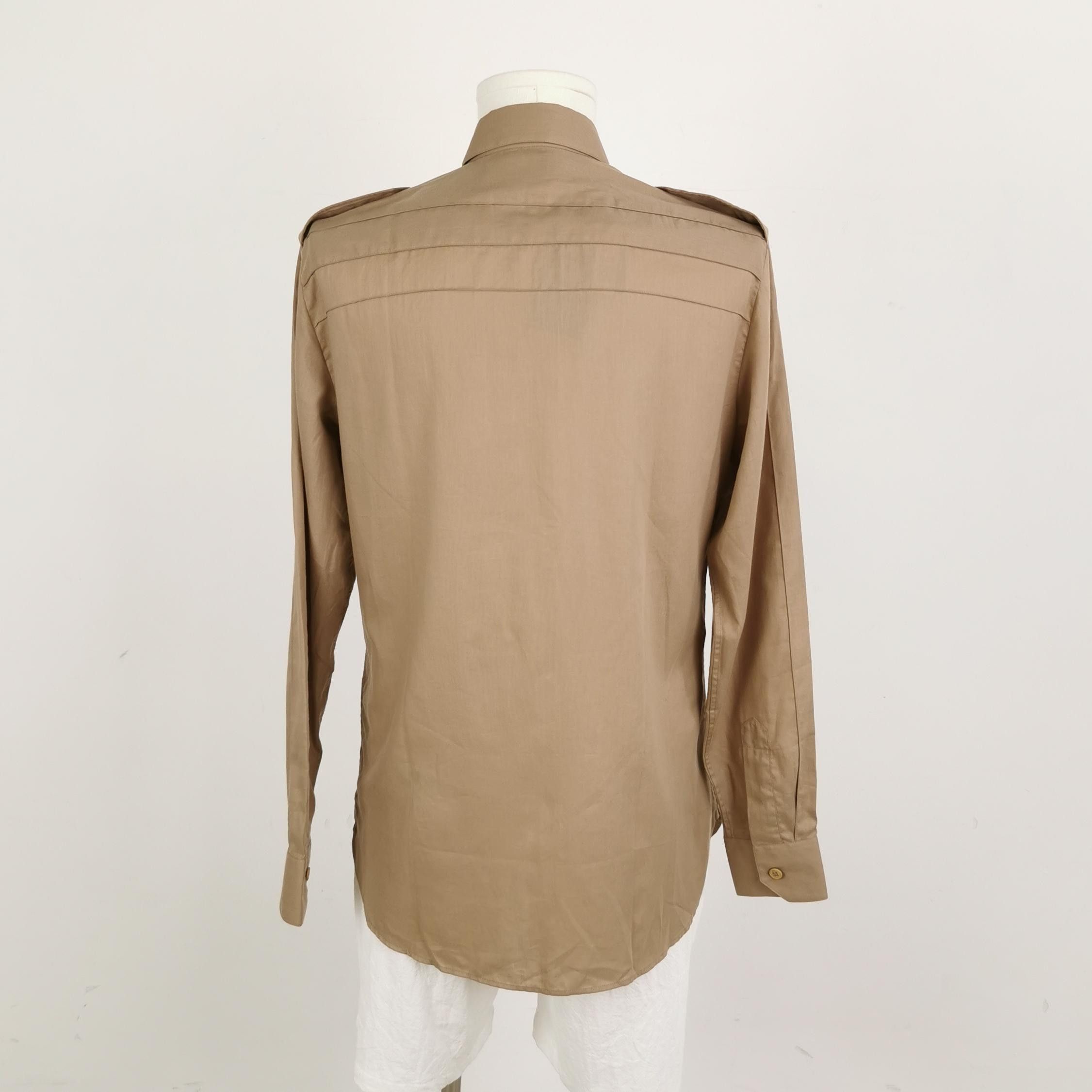 Saint Laurent Paris Saint Laurent Cotton Solid Lapel Shirt 39 Size US XS / EU 42 / 0 - 5 Thumbnail
