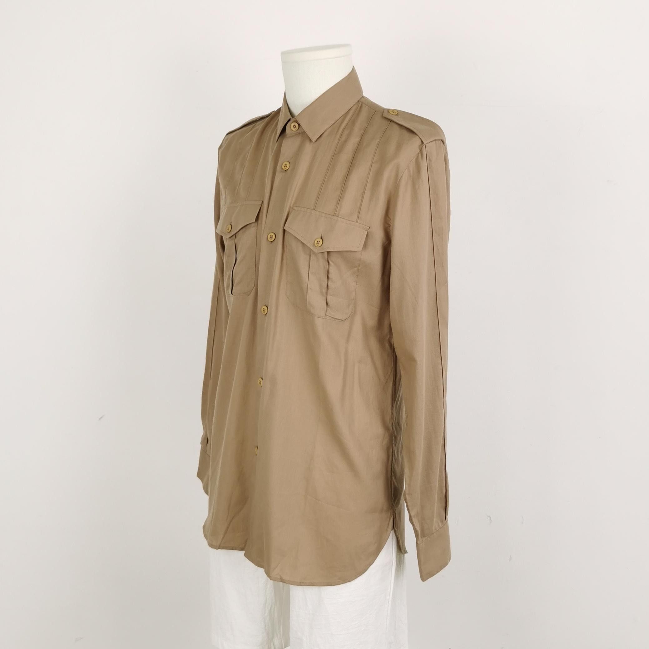 Saint Laurent Paris Saint Laurent Cotton Solid Lapel Collar Shirt Size US XXL / EU 58 / 5 - 3 Thumbnail