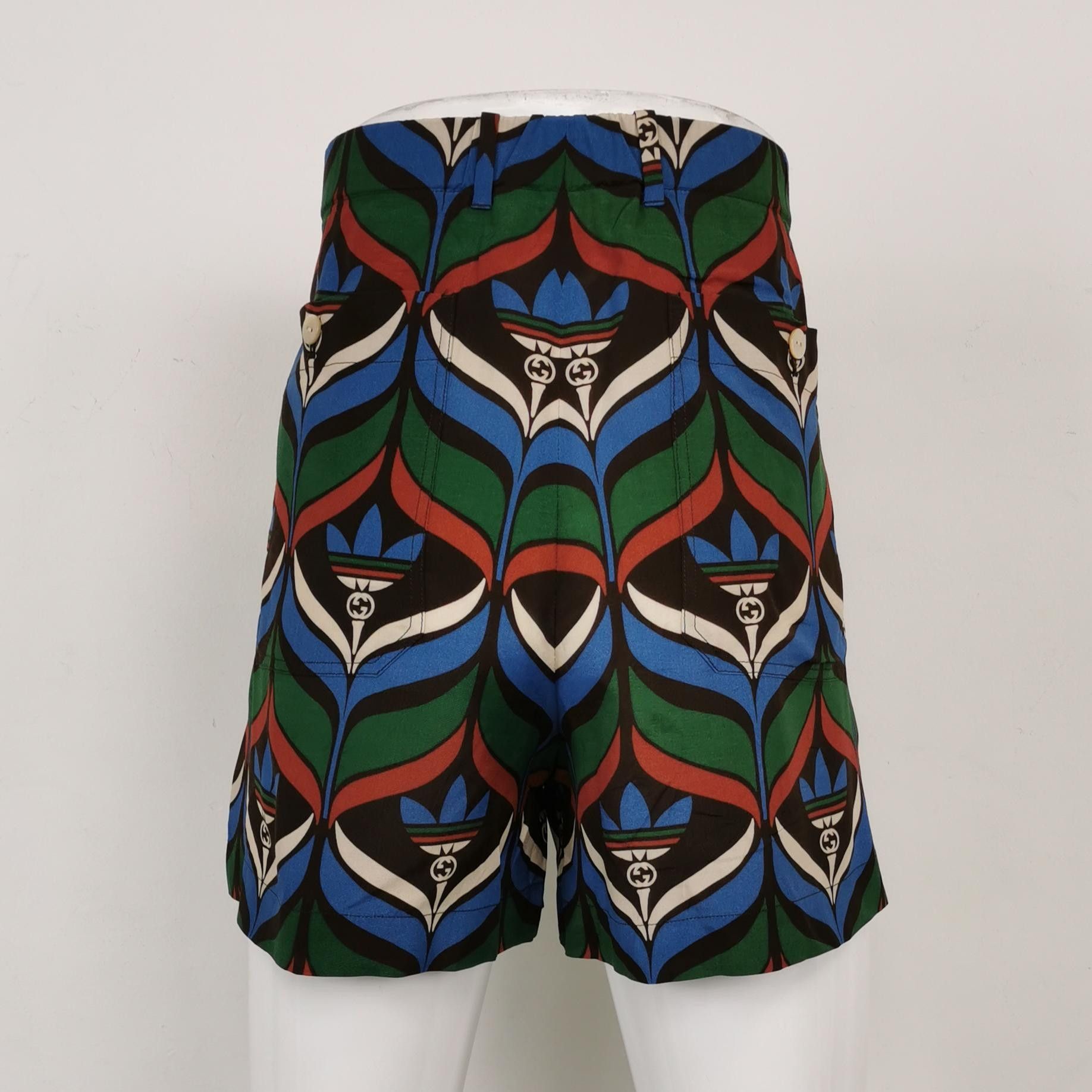 Gucci Gucci x adidas Trefoil Print Colorblock Shorts XL Size US 36 / EU 52 - 4 Thumbnail