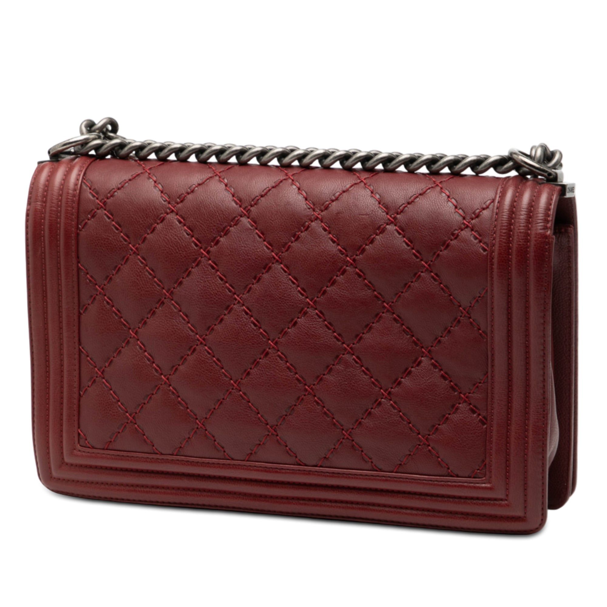 Chanel Medium Quilted Lambskin Double Stitch Boy Flap Size ONE SIZE - 2 Thumbnail