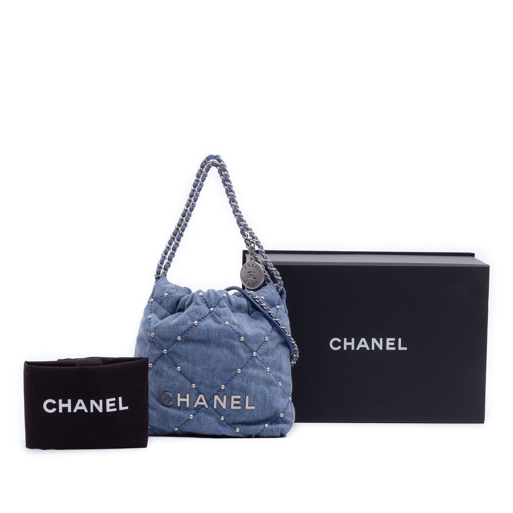 Chanel Mini Denim Studded 22 Handbag Size ONE SIZE - 10 Thumbnail