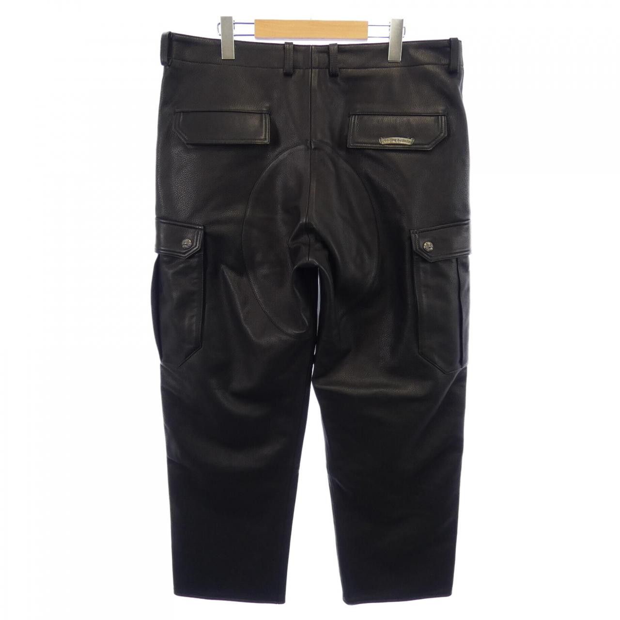 Chrome Hearts Chrome Hearts Chrome Hearts DEVIL DOG Calfskin Pants Leather Pants DUTY FREE for USA Size ONE SIZE - 2 Thumbnail