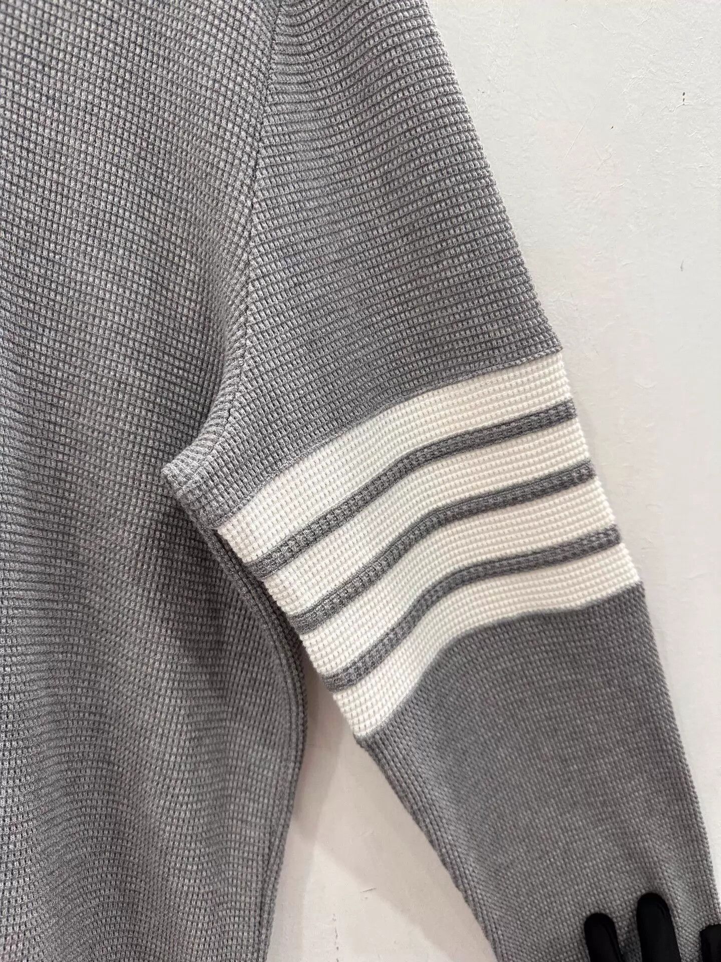 Thom Browne Gray Turtleneck Waffle Knit Long Sleeve Top Size US M / EU 48-50 / 2 - 4 Thumbnail
