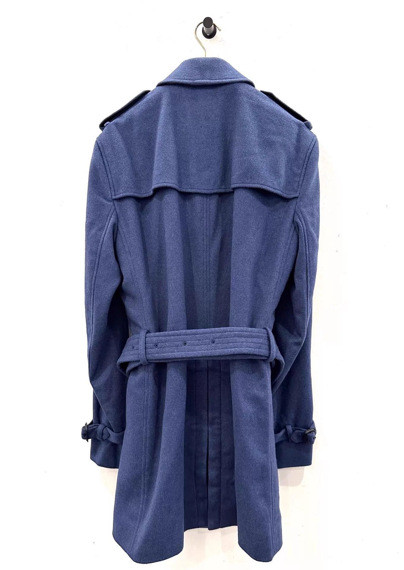 Burberry Blue Double-Breasted Belted Coat Size M Size US M / EU 48-50 / 2 - 3 Thumbnail