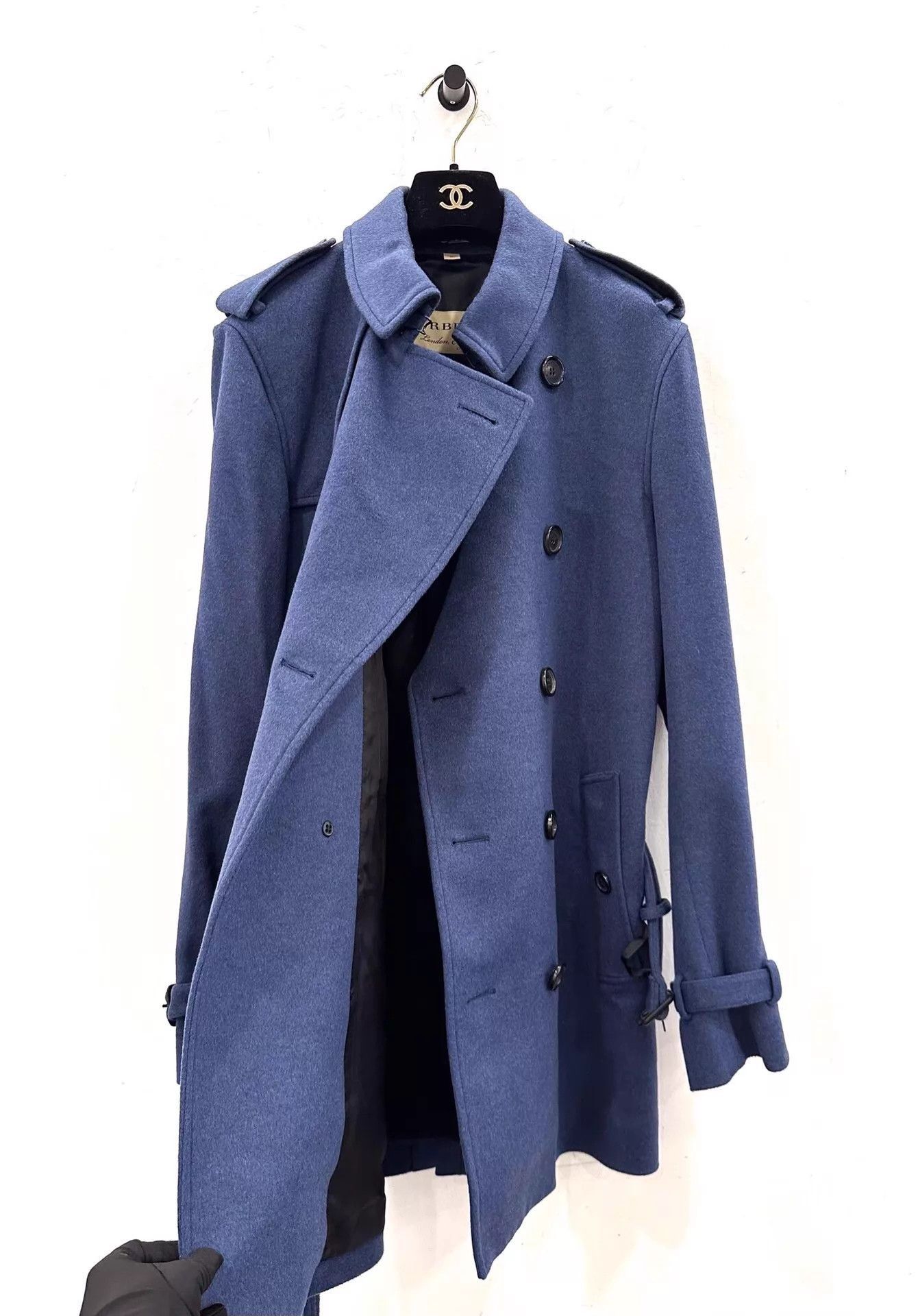 Burberry Blue Double-Breasted Belted Coat Size M Size US M / EU 48-50 / 2 - 4 Thumbnail