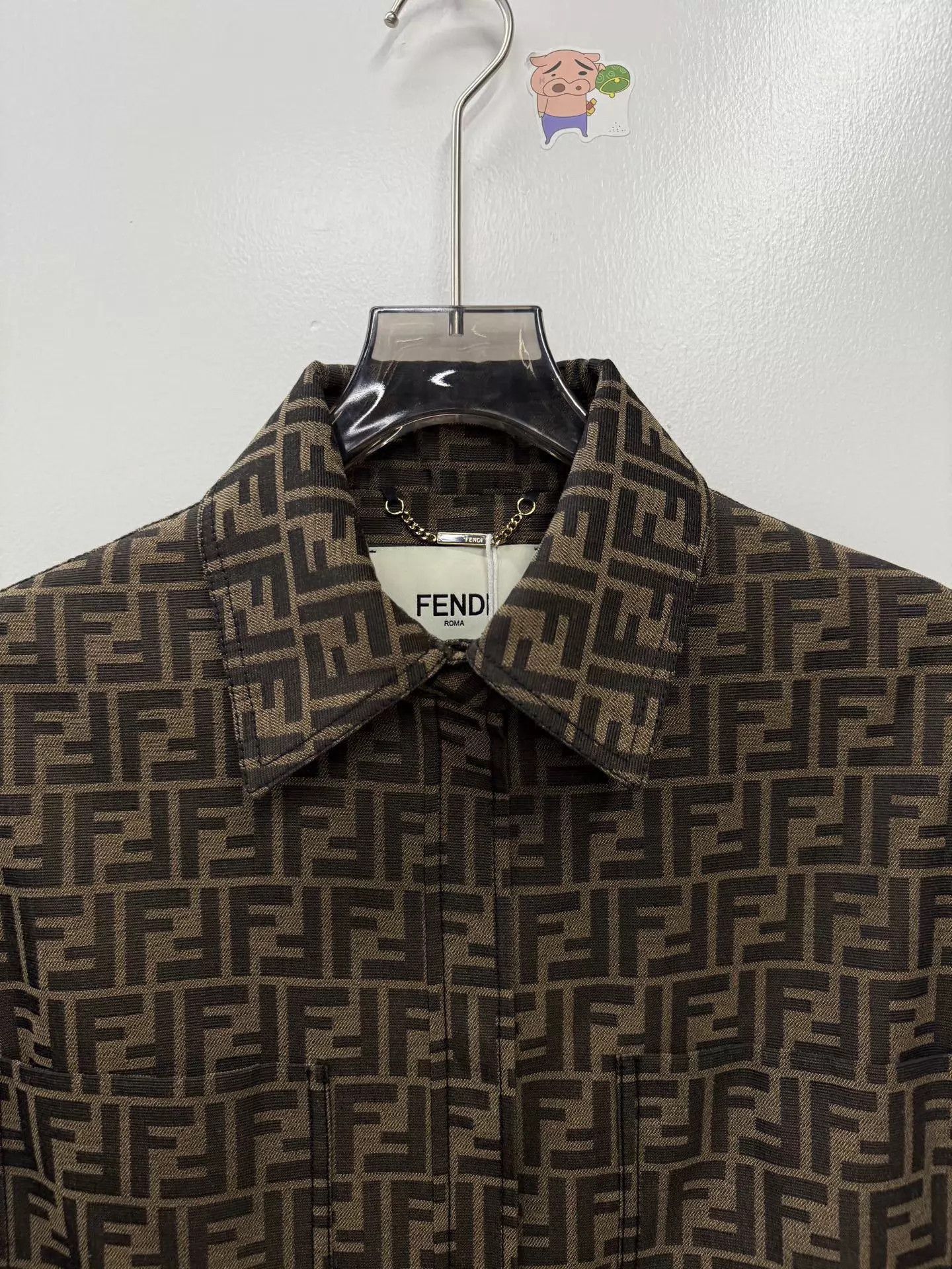 Fendi Brown Patterned Long-Sleeve Button-Up Shirt Size US XS / EU 42 / 0 - 2 Thumbnail