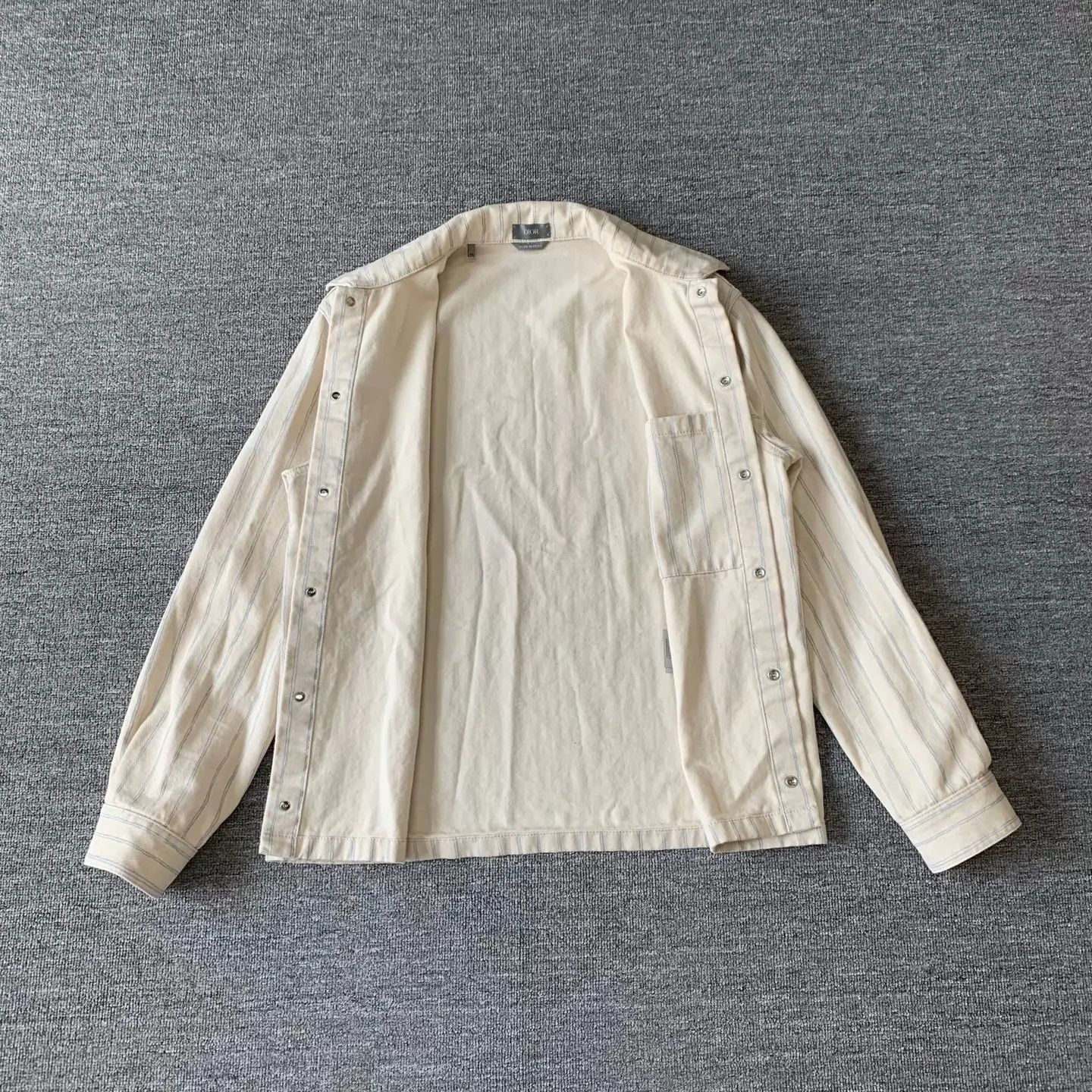 Dior Beige Striped Long Sleeve Button-Up Shirt Size US S / EU 44-46 / 1 - 6 Thumbnail