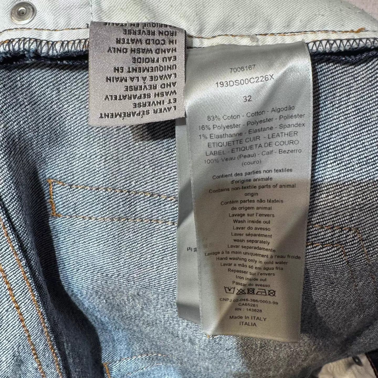 Dior Blue Denim Jeans with Rolled Cuffs Size US 32 / EU 48 - 4 Thumbnail
