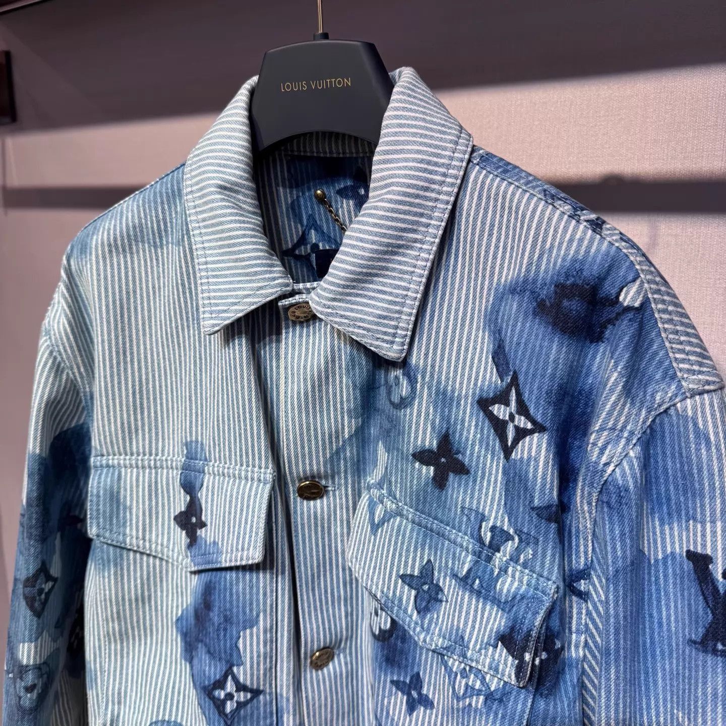 Louis Vuitton Blue Printed Striped Button-Up Shirt XS Size US XS / EU 42 / 0 - 6 Thumbnail