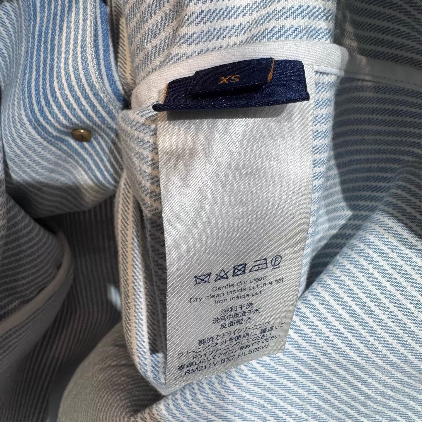 Louis Vuitton Blue Printed Striped Button-Up Shirt XS Size US XS / EU 42 / 0 - 5 Thumbnail