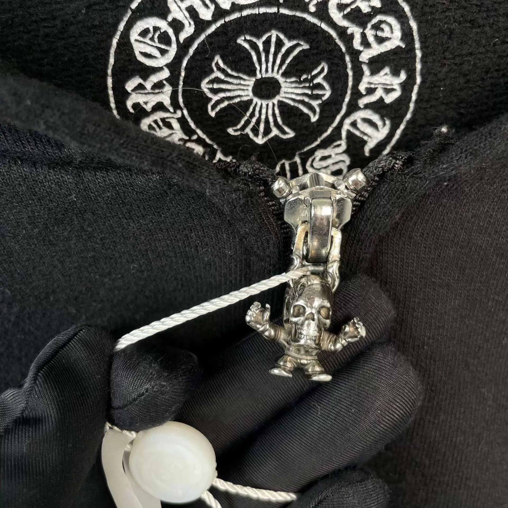 Chrome Hearts Black Zip-Up Hoodie with Skeleton Graphic, XS Size US XS / EU 42 / 0 - 3 Thumbnail