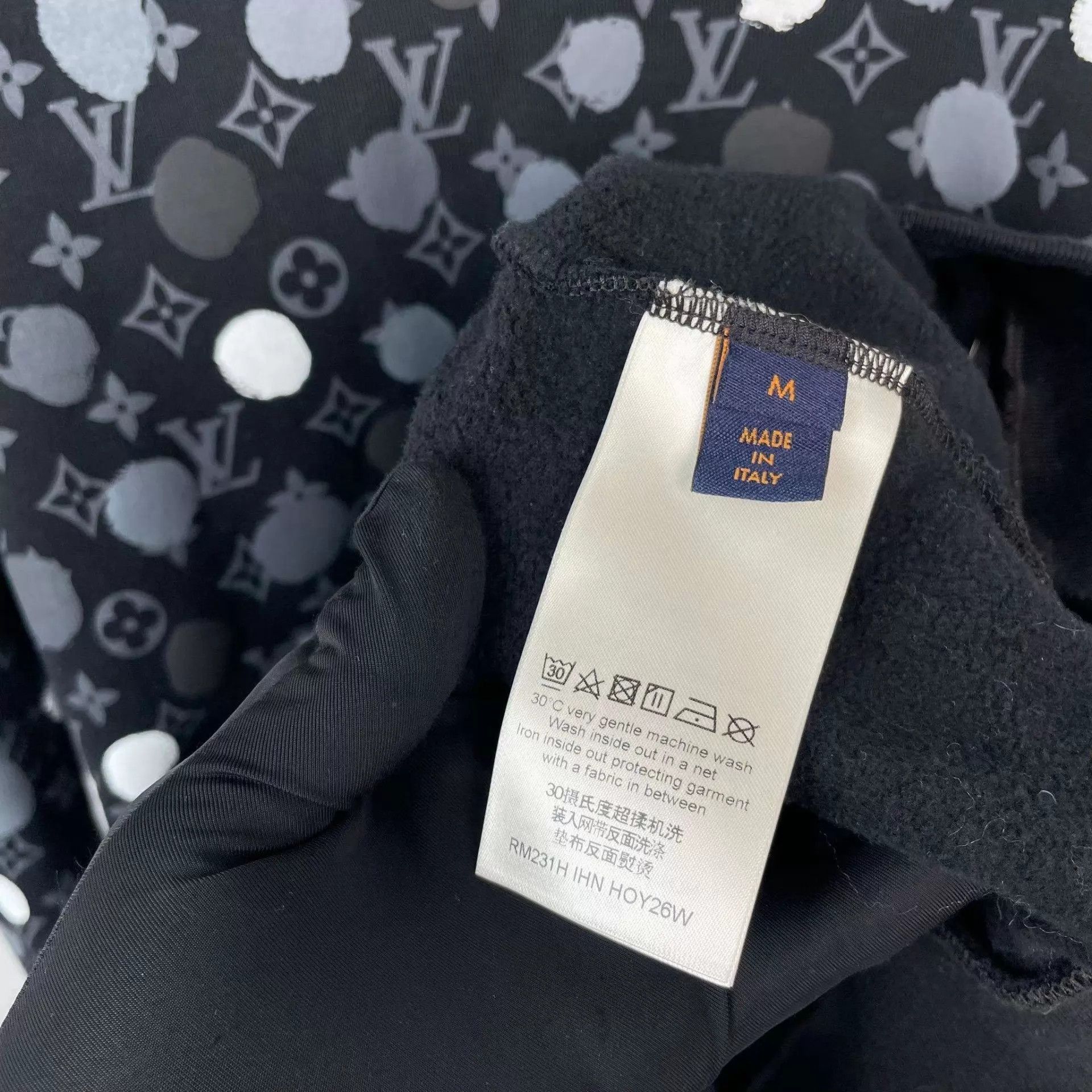 Louis Vuitton Black Patterned Long Sleeve Sweatshirt Size US M / EU 48-50 / 2 - 3 Thumbnail