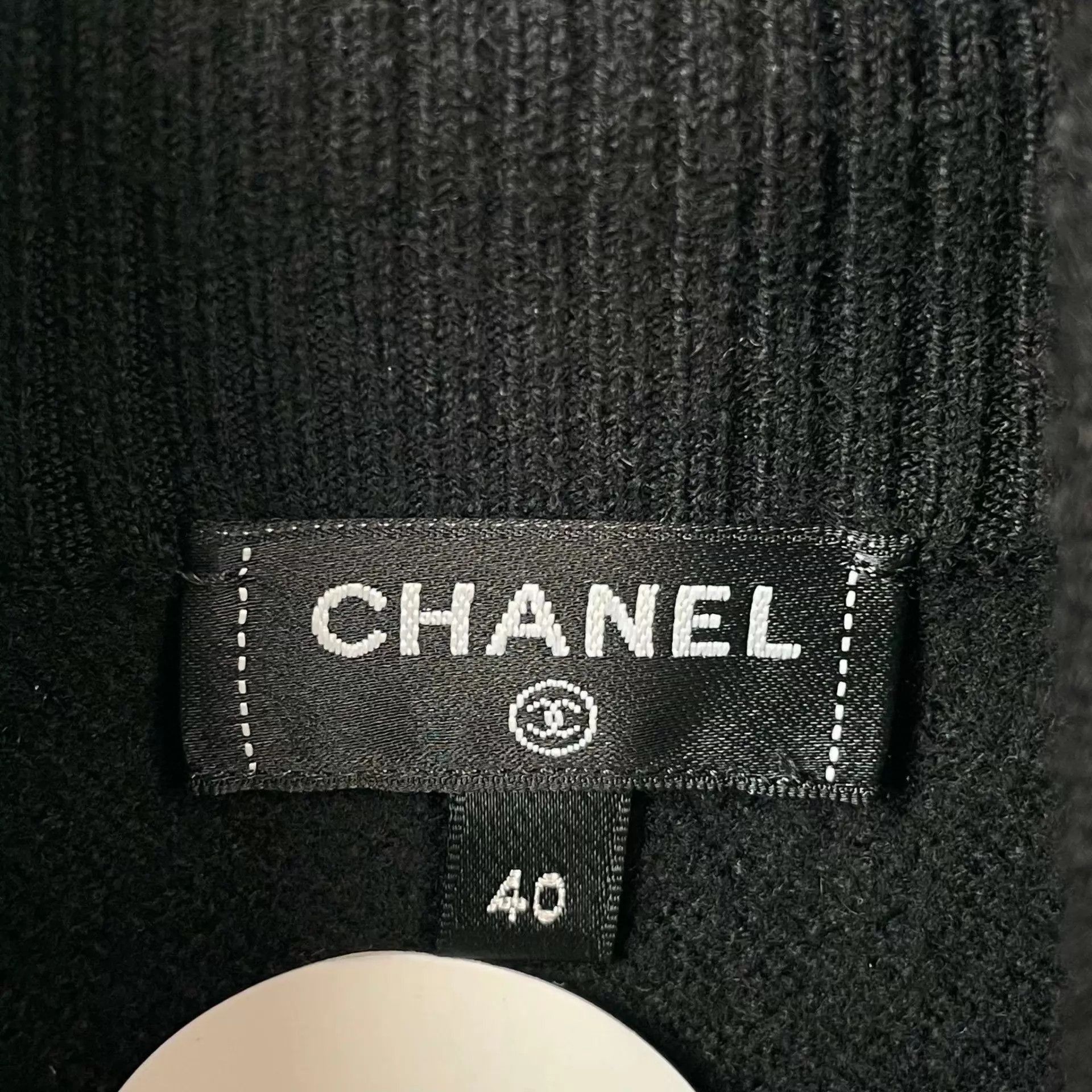 Chanel Black Long Sleeve Top with Chain Accents Size US XXS / EU 40 - 3 Thumbnail