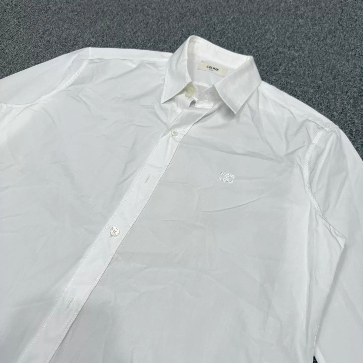 Celine White Long-Sleeve Button-Up Shirt Size US M / EU 48-50 / 2 - 3 Thumbnail