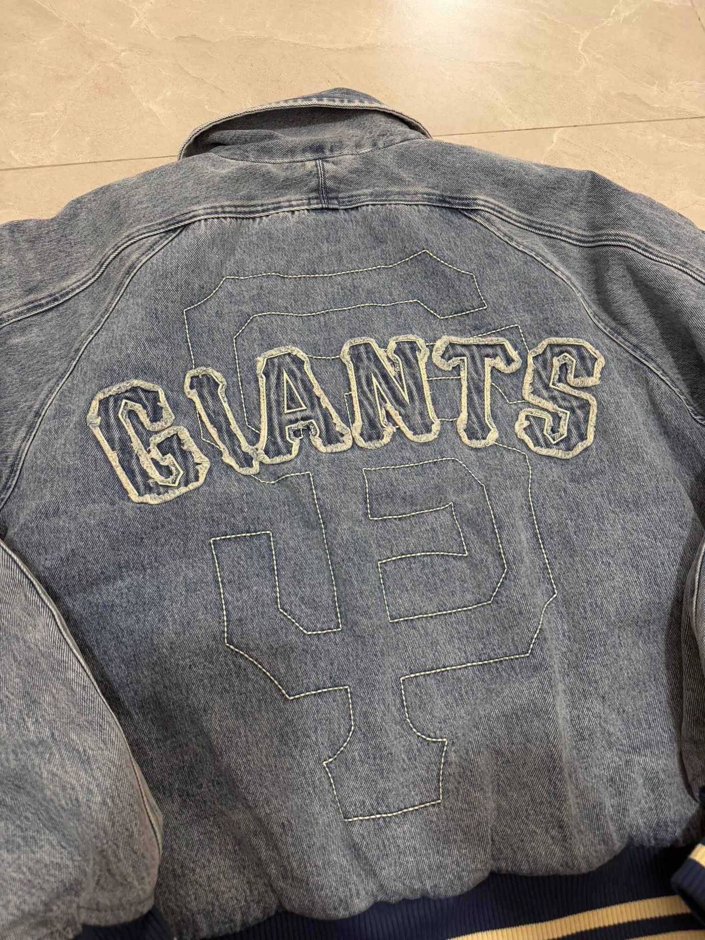 Palace Embroidered Denim Varsity Jacket Size US L / EU 52-54 / 3 - 5 Thumbnail