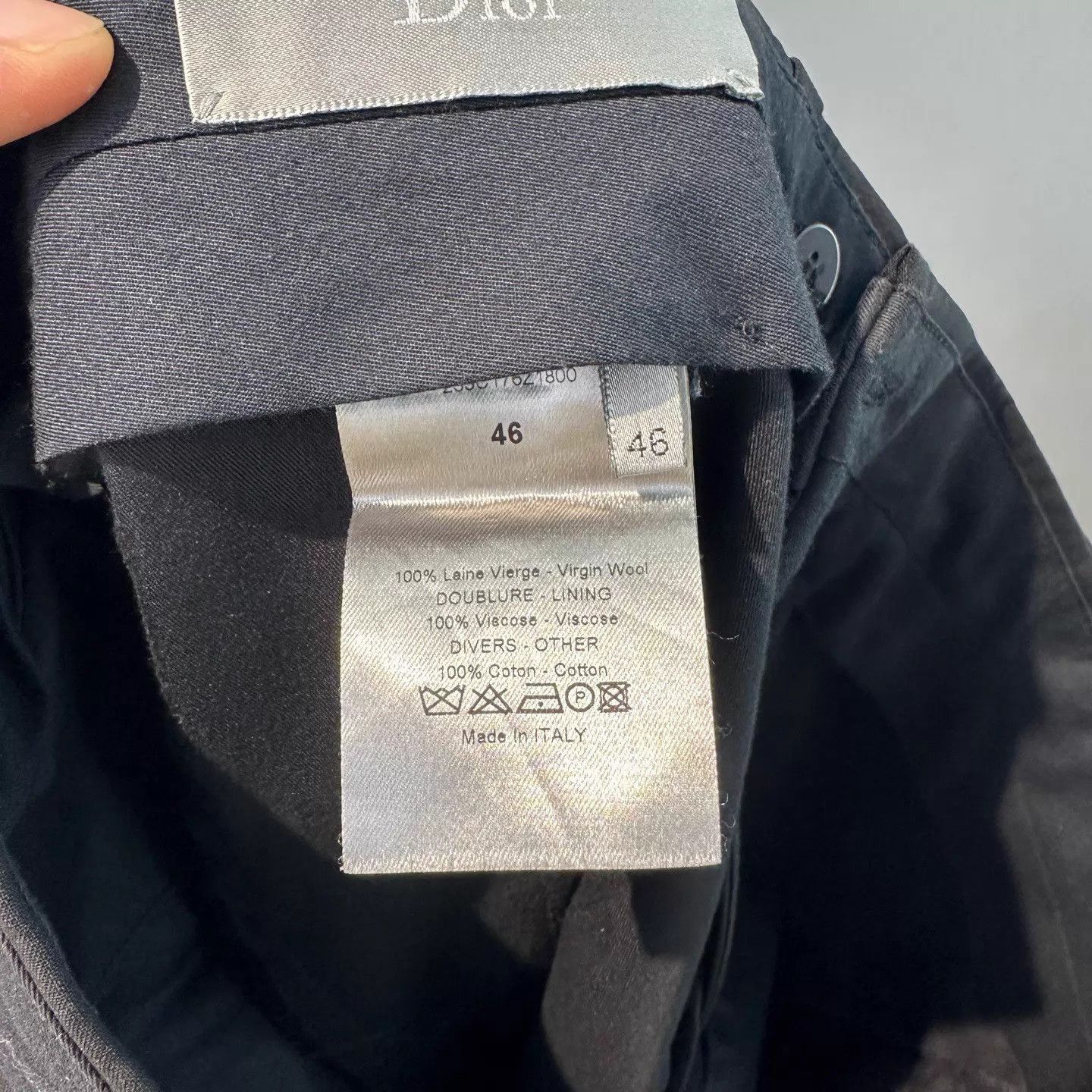Dior Black Straight-Leg Casual Pants Size 30 Size US 30 / EU 46 - 4 Thumbnail