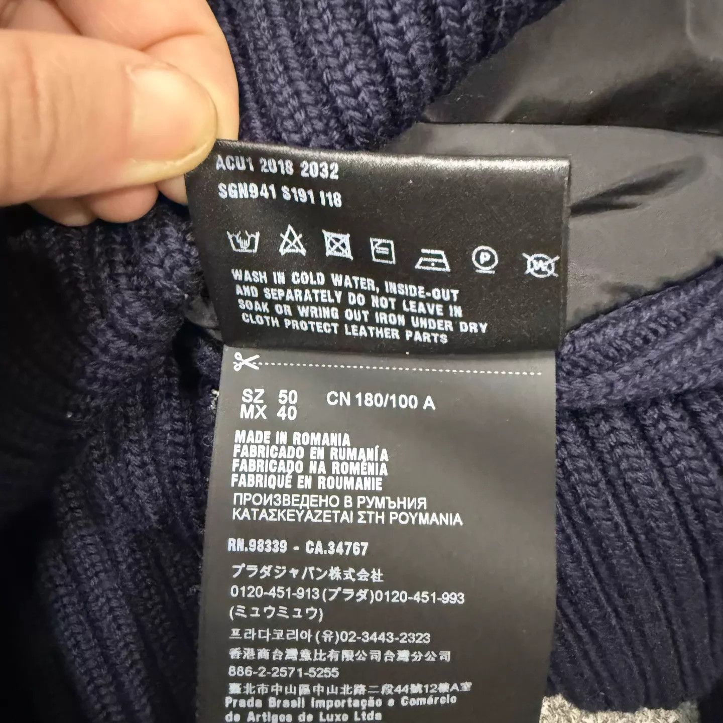 Prada Blue Lightweight Jacket with Ribbed Sleeves Size US M / EU 48-50 / 2 - 5 Thumbnail