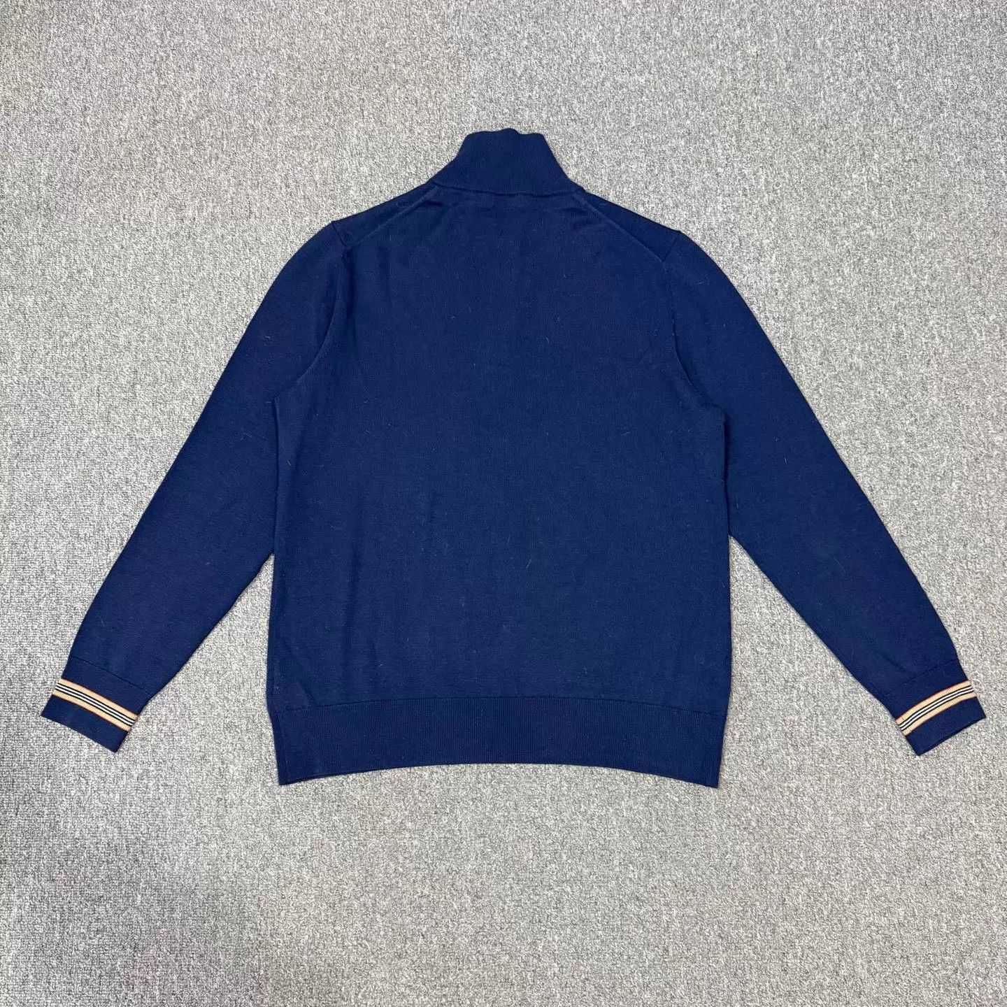 Burberry Blue Half-Zip High Neck Sweater Size US XL / EU 56 / 4 - 2 Thumbnail
