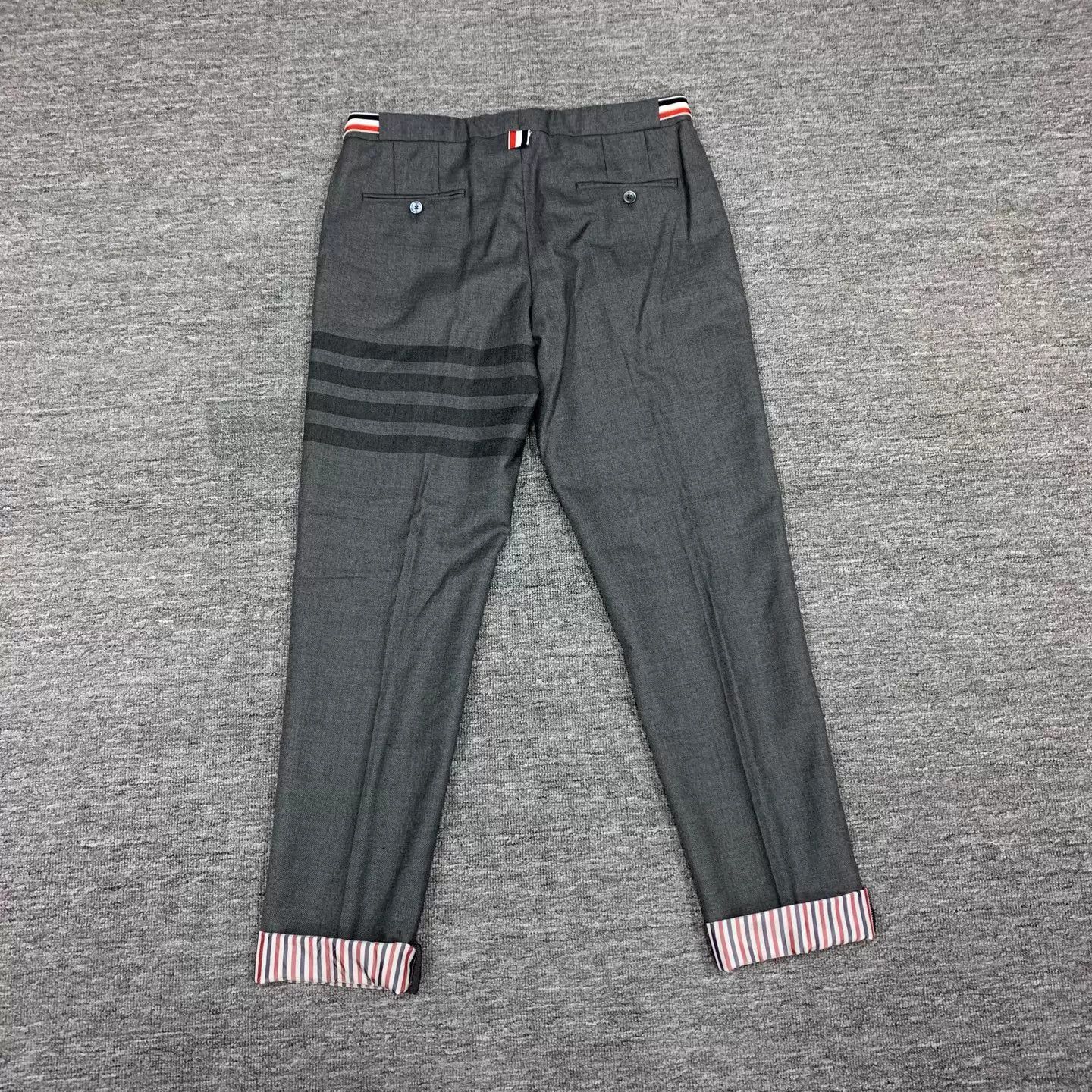 Thom Browne Gray Striped Cuff Casual Pants Size 30 Size US 30 / EU 46 - 2 Thumbnail
