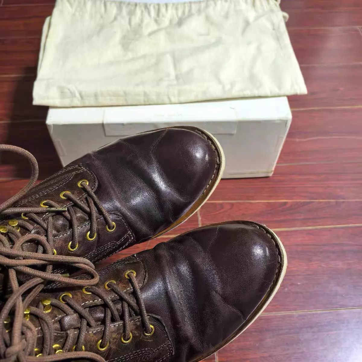 Visvim Brown Leather Lace-Up Boots Size 8 Size US 8 / EU 41 - 4 Thumbnail