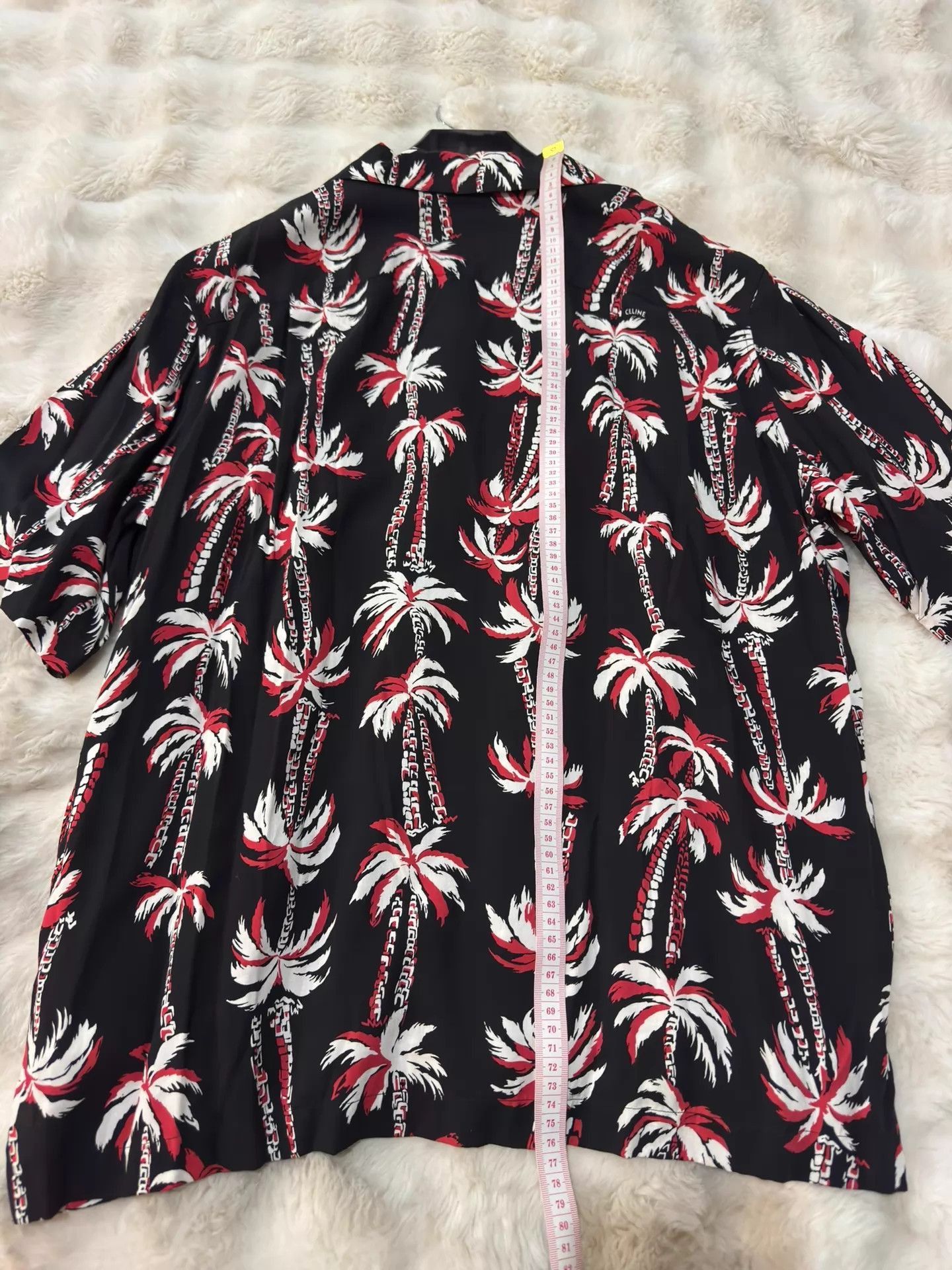 Celine Black Palm Tree Print Short Sleeve Shirt Size US M / EU 48-50 / 2 - 9 Thumbnail