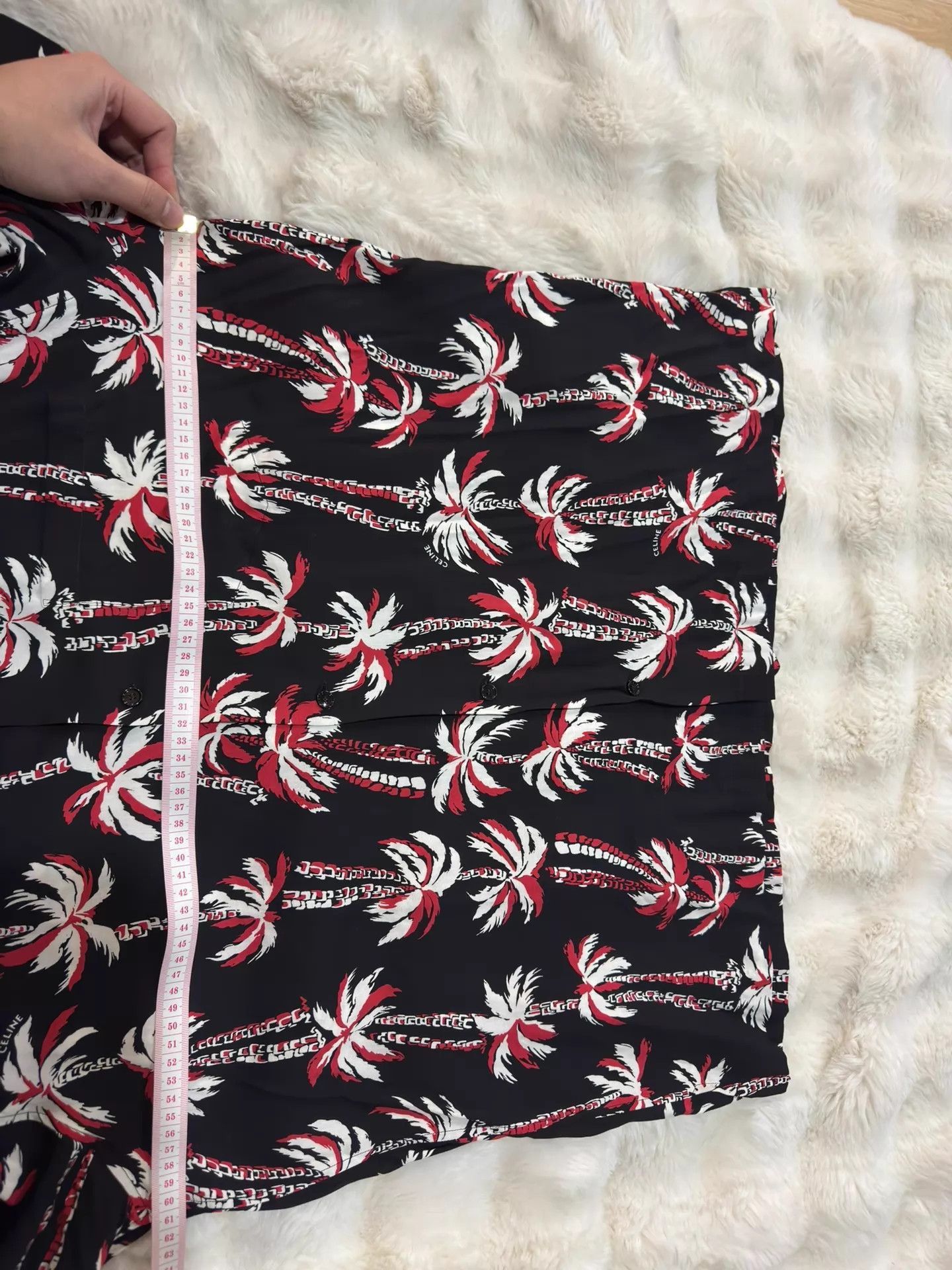 Celine Black Palm Tree Print Short Sleeve Shirt Size US M / EU 48-50 / 2 - 8 Thumbnail