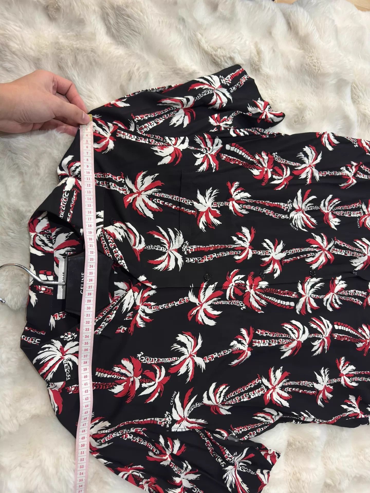 Celine Black Palm Tree Print Short Sleeve Shirt Size US M / EU 48-50 / 2 - 7 Thumbnail