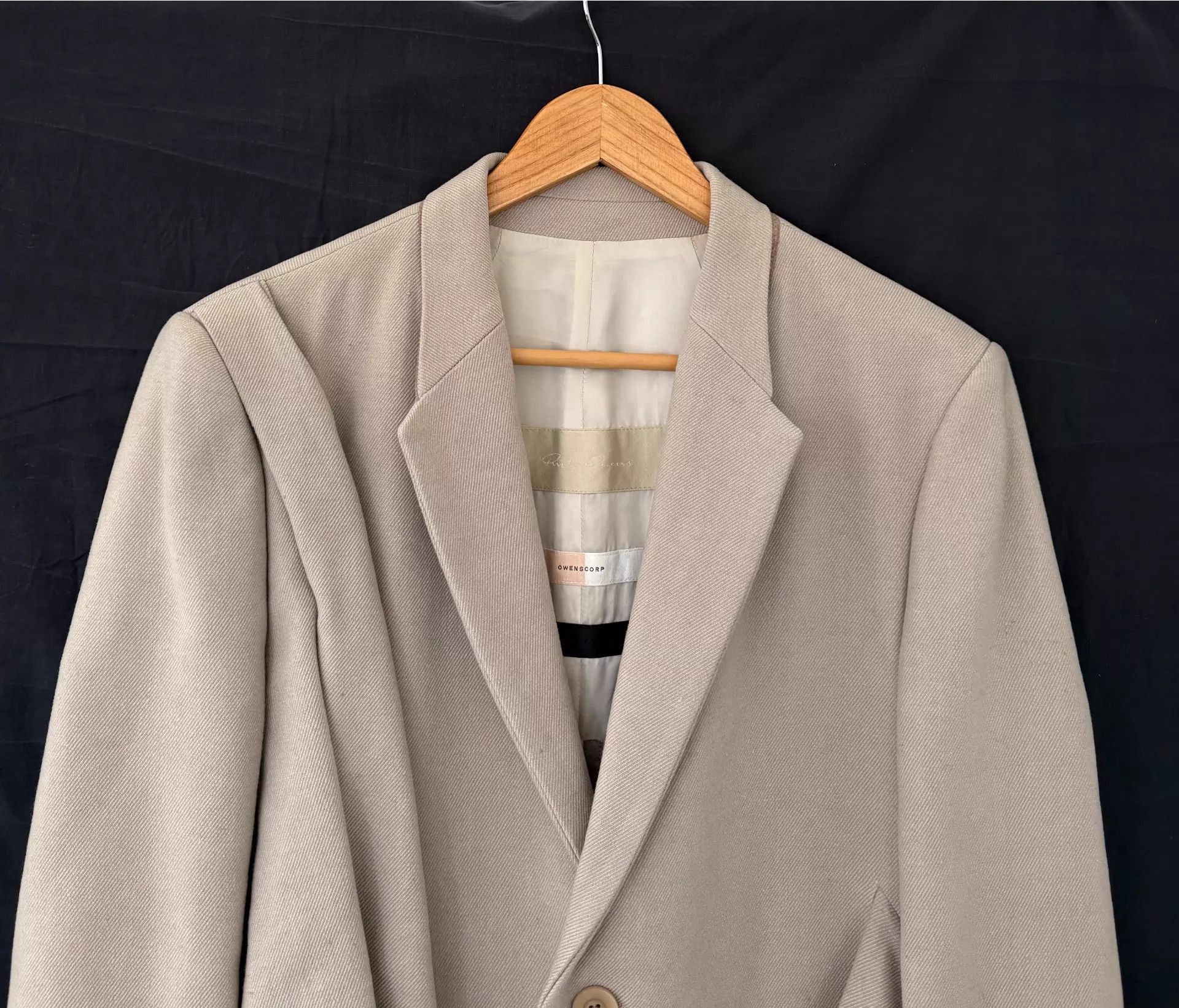 Rick Owens Beige Long Coat - Size M Size US M / EU 48-50 / 2 - 5 Thumbnail