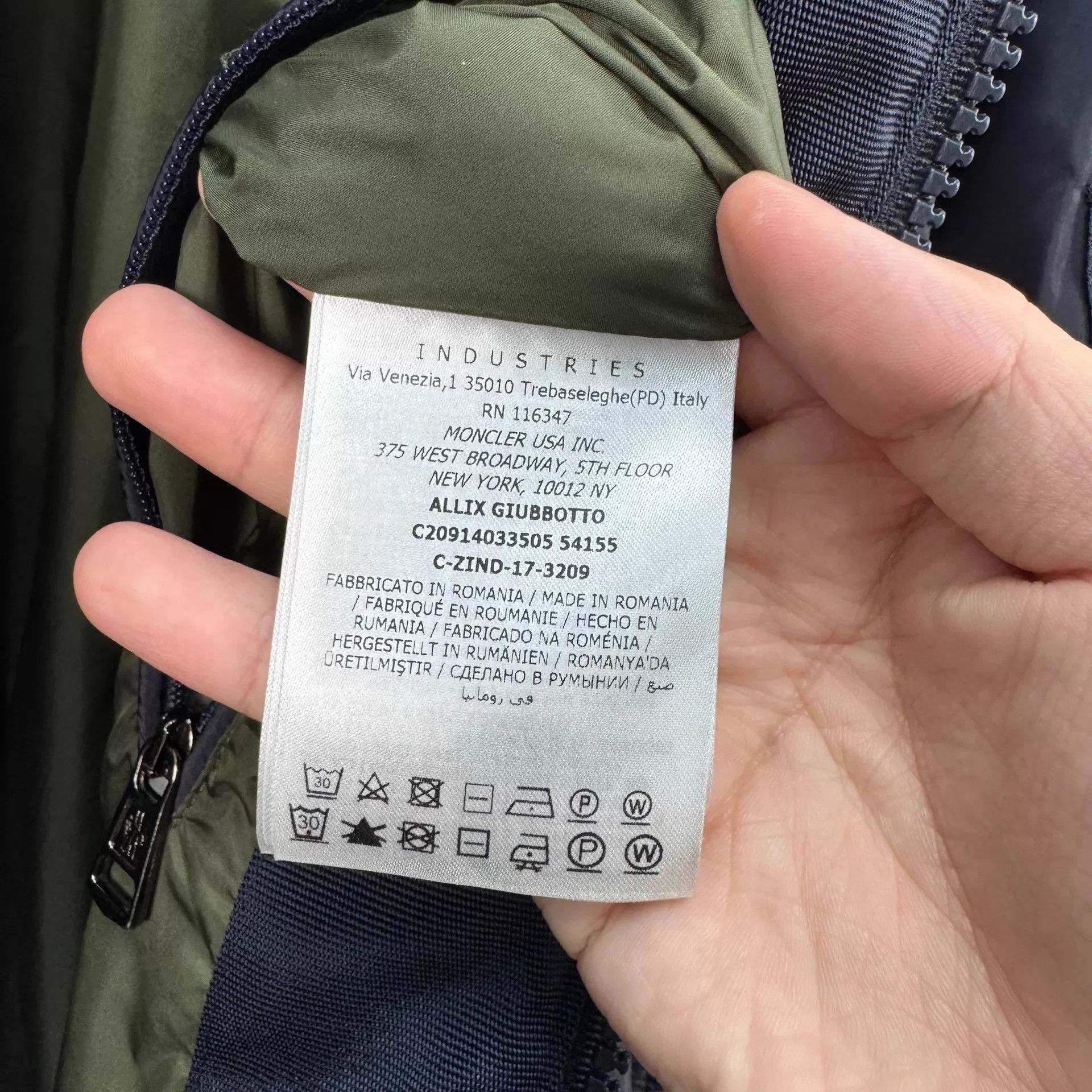 Moncler Black Bomber Jacket with Zip Front and Ribbed Hem Size US L / EU 52-54 / 3 - 6 Thumbnail