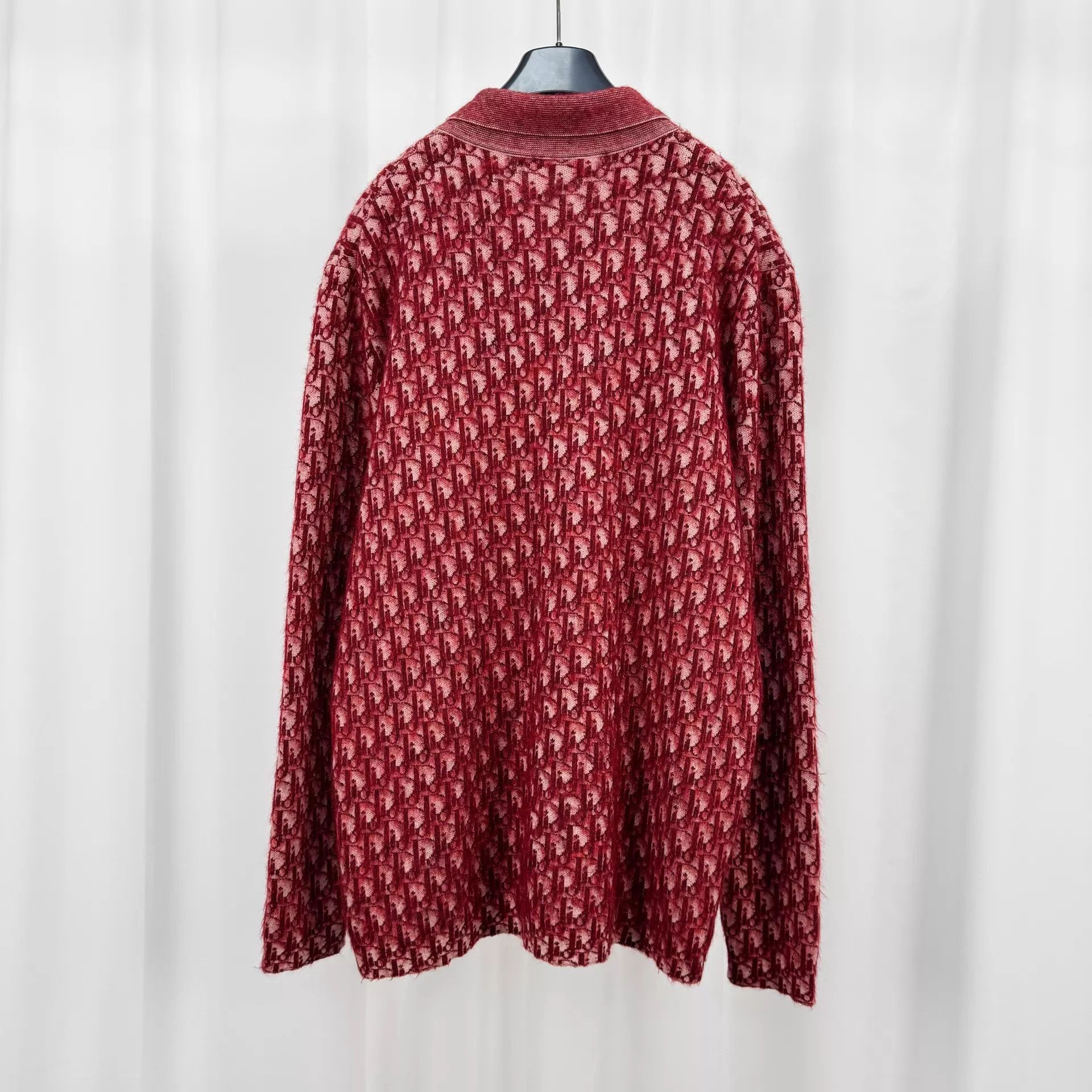 Dior Red Long Sleeve Patterned Shirt with Embroidered Character Size US M / EU 48-50 / 2 - 2 Thumbnail