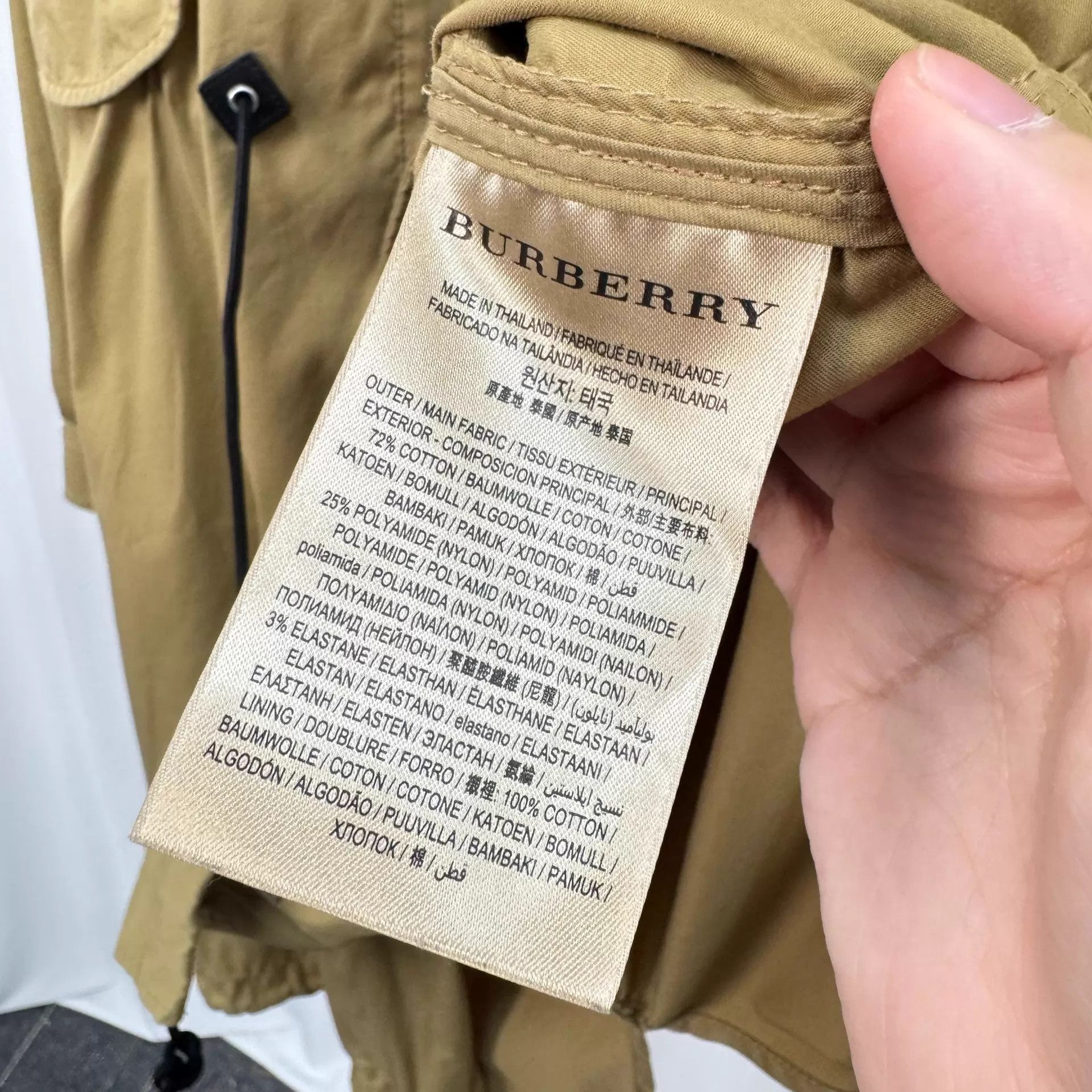 Burberry Beige Hooded Parka with Adjustable Waist - Size M Size US M / EU 48-50 / 2 - 7 Thumbnail