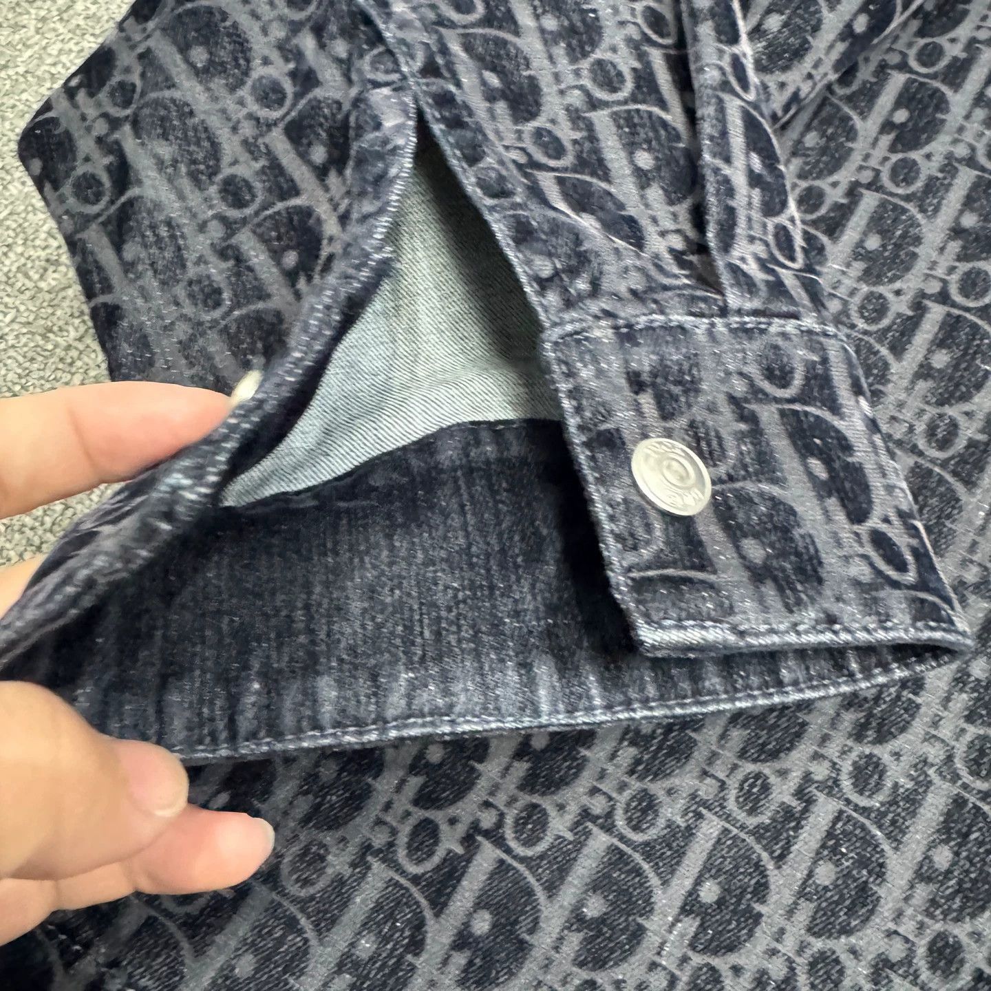 Dior Black Patterned Long-Sleeve Button-Up Shirt Size US L / EU 52-54 / 3 - 4 Thumbnail