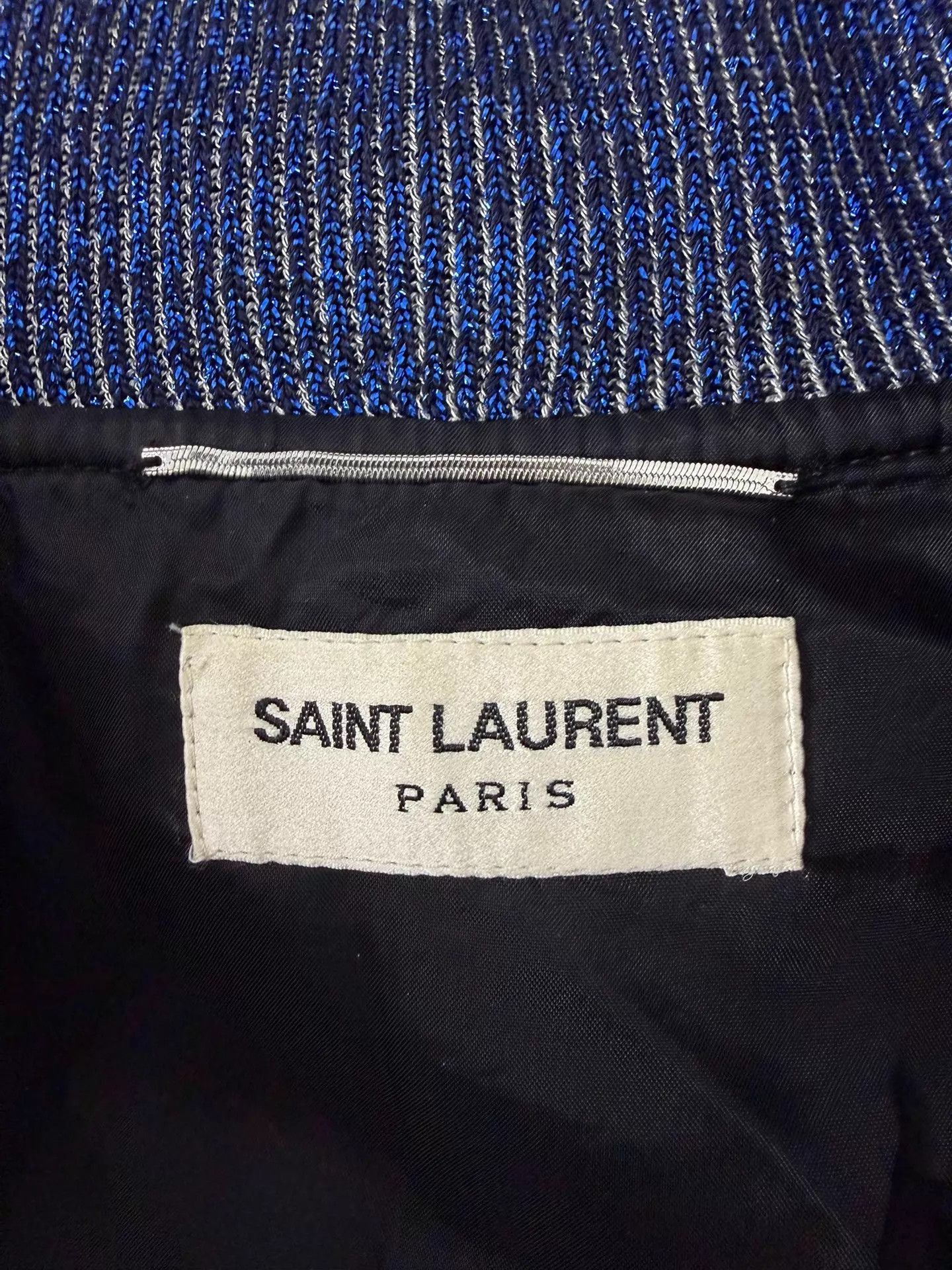 Saint Laurent Paris Multi Colored Striped Dinosaur Patch Bomber Jacket Size US M / EU 48-50 / 2 - 4 Thumbnail