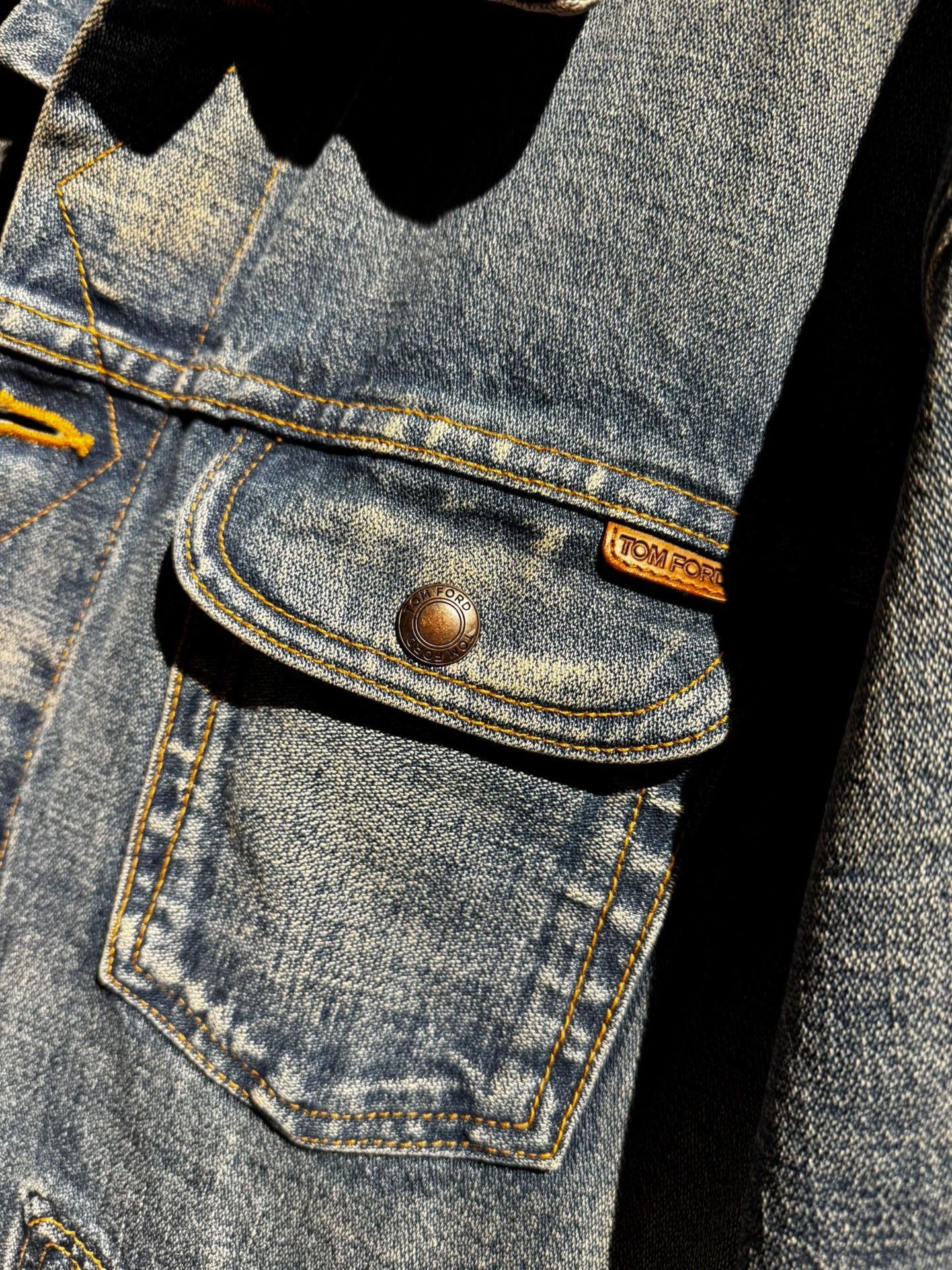 Tom Ford Blue Denim Jacket with Button Front and Pockets Size US M / EU 48-50 / 2 - 2 Thumbnail
