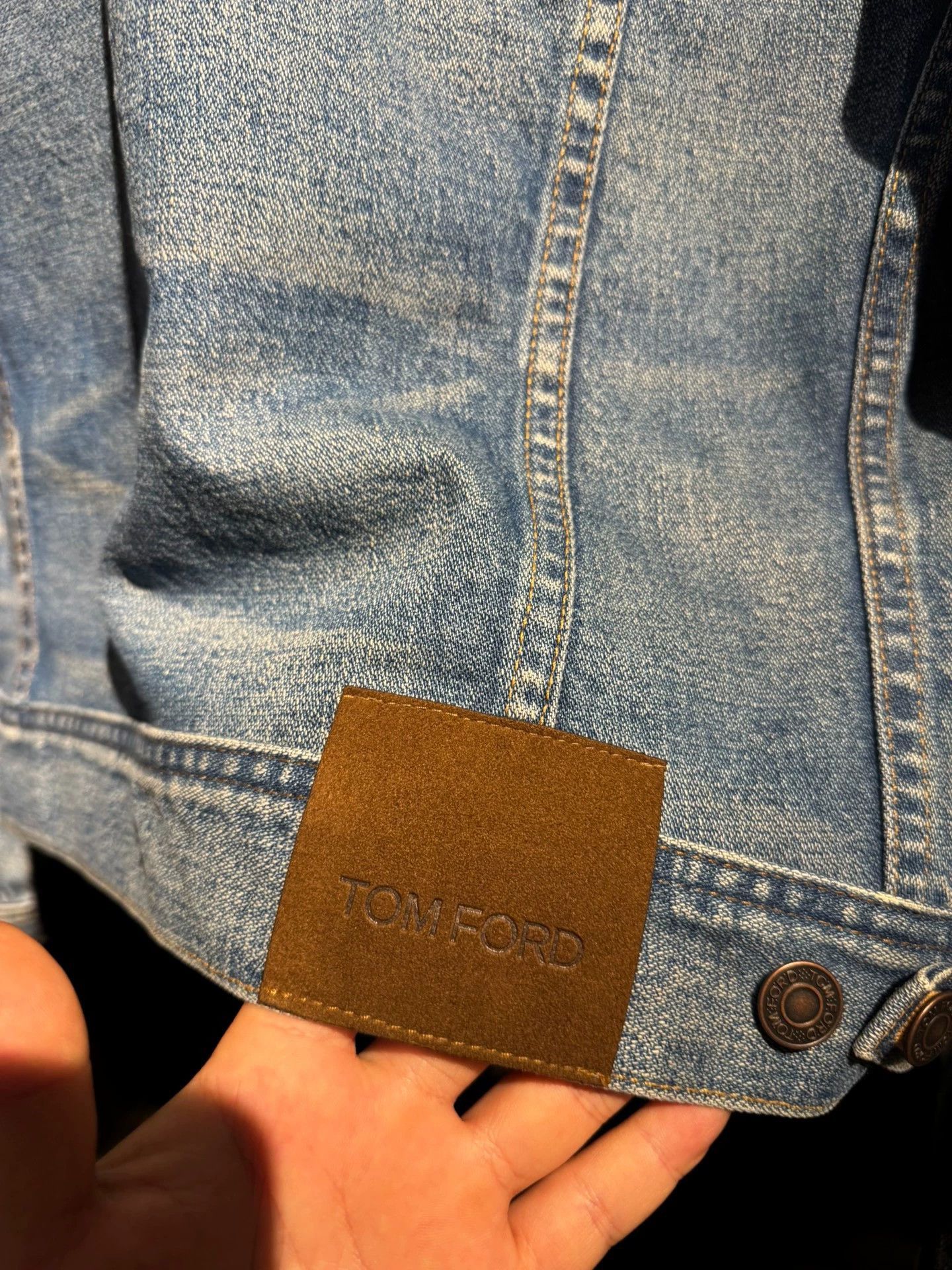 Tom Ford Blue Denim Jacket with Button Front and Pockets Size US M / EU 48-50 / 2 - 5 Thumbnail