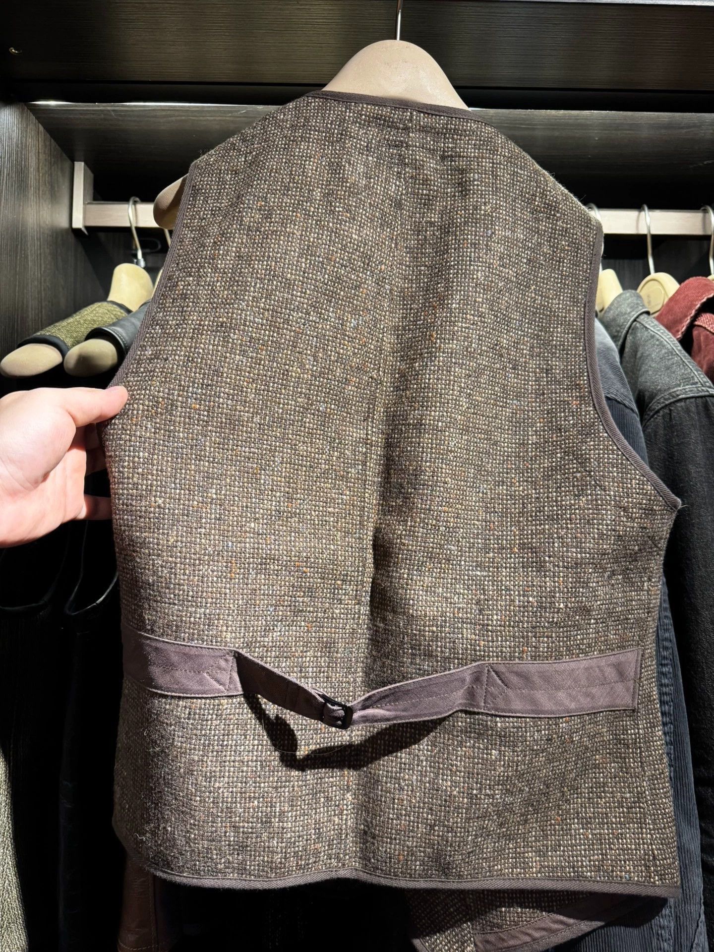 RRL Ralph Lauren Brown Tweed Quilted Vest with Pockets Size US S / EU 44-46 / 1 - 3 Thumbnail
