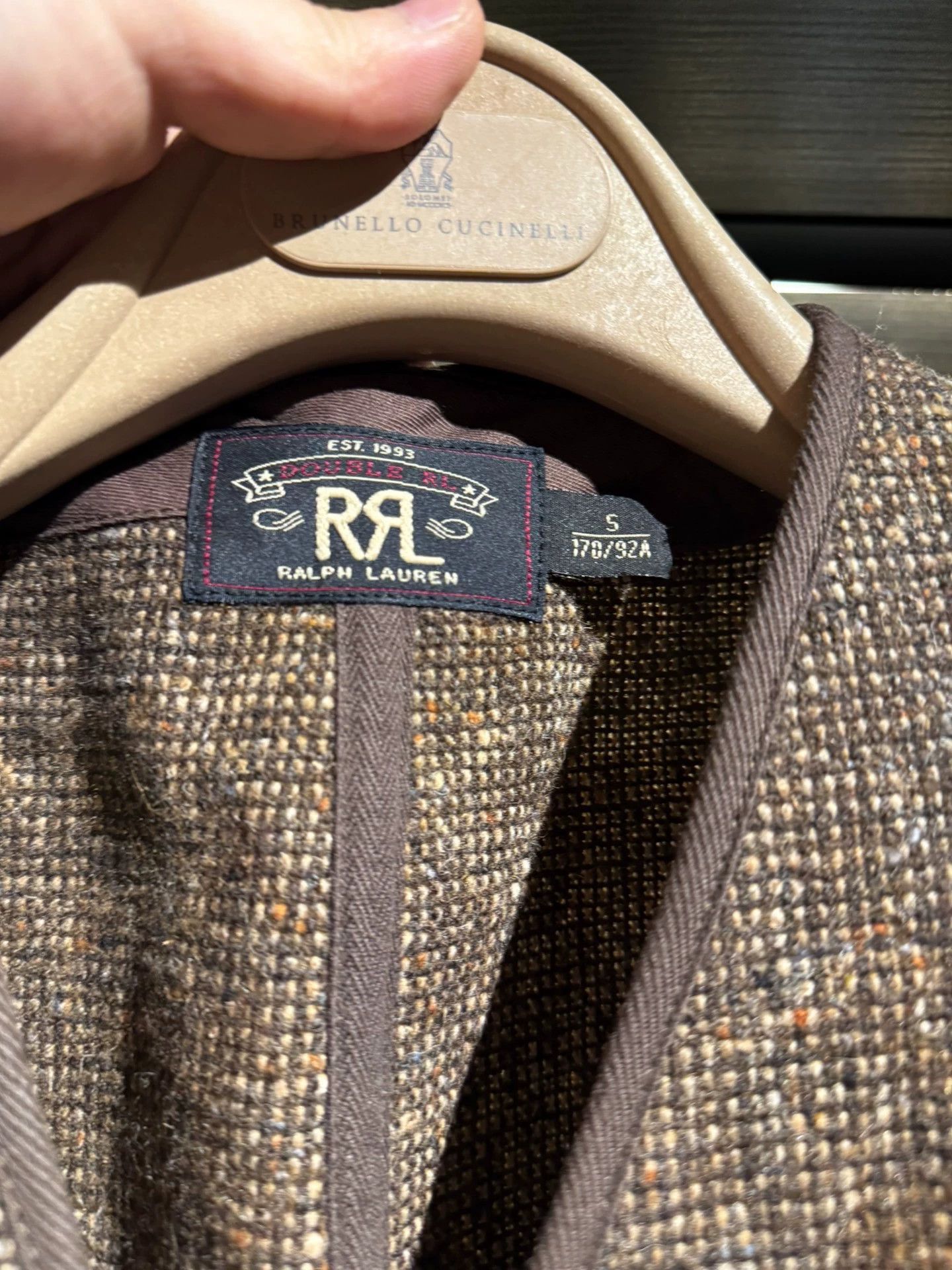 RRL Ralph Lauren Brown Tweed Quilted Vest with Pockets Size US S / EU 44-46 / 1 - 2 Thumbnail