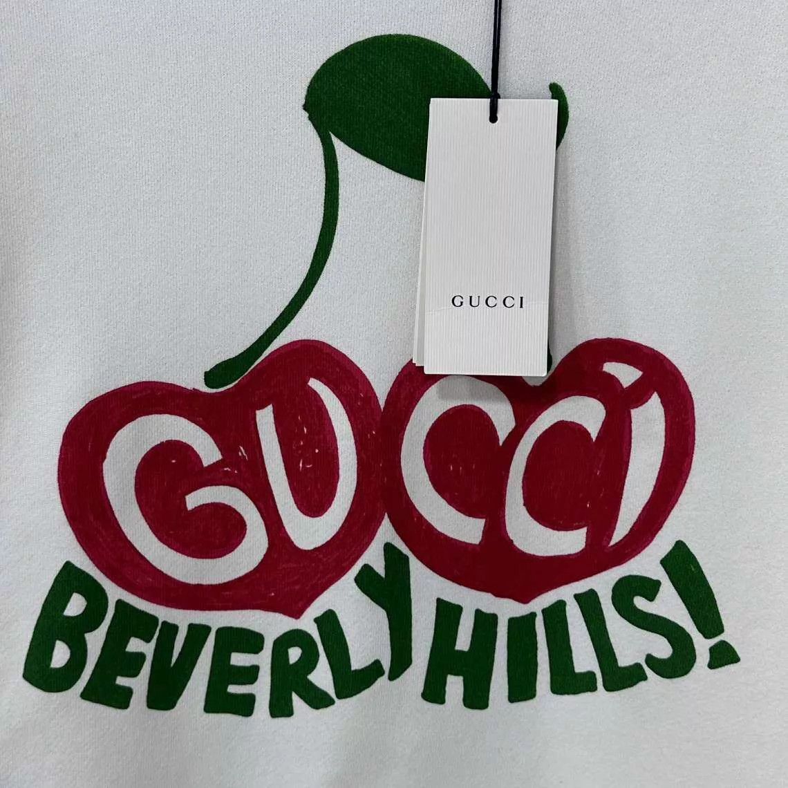 Gucci White Cherry Beverly Hills Print Sweatshirt Size US S / EU 44-46 / 1 - 5 Thumbnail