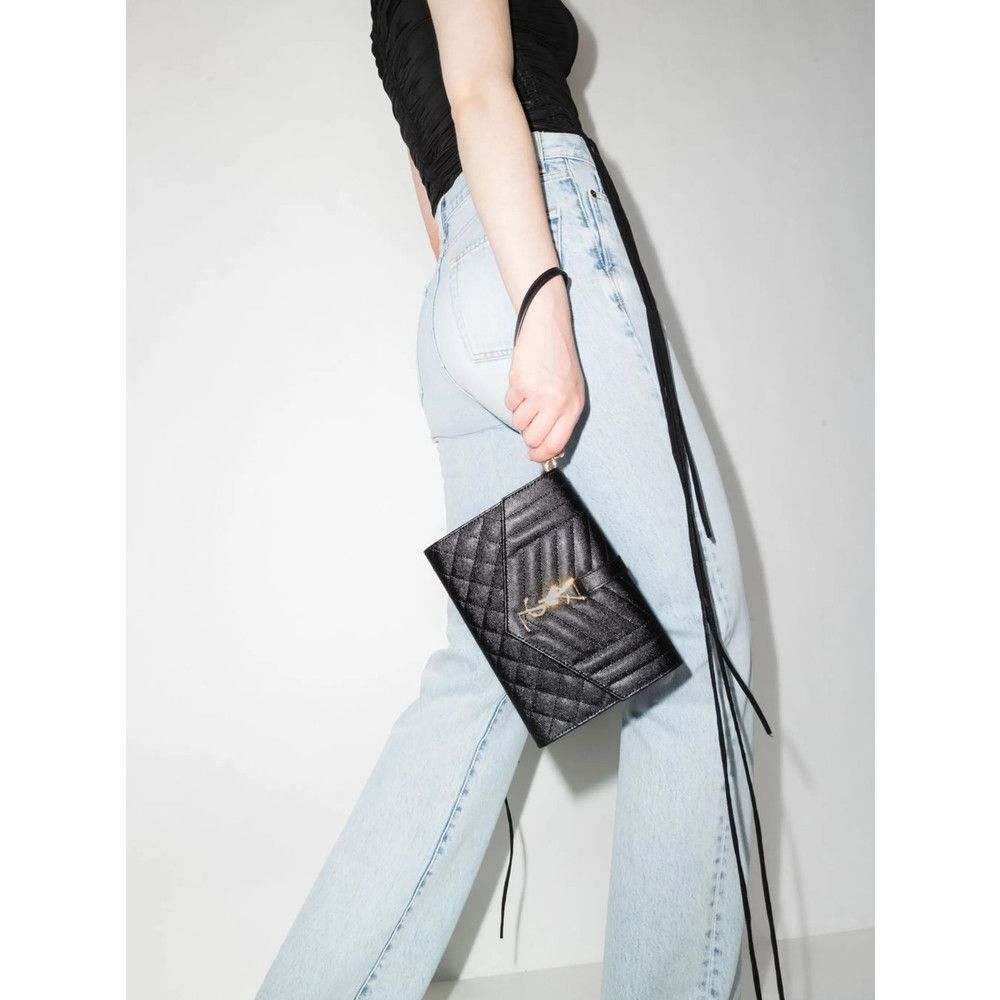 Saint Laurent Paris Saint Laurent BLACK Clutch Bags Size ONE SIZE - 5 Thumbnail
