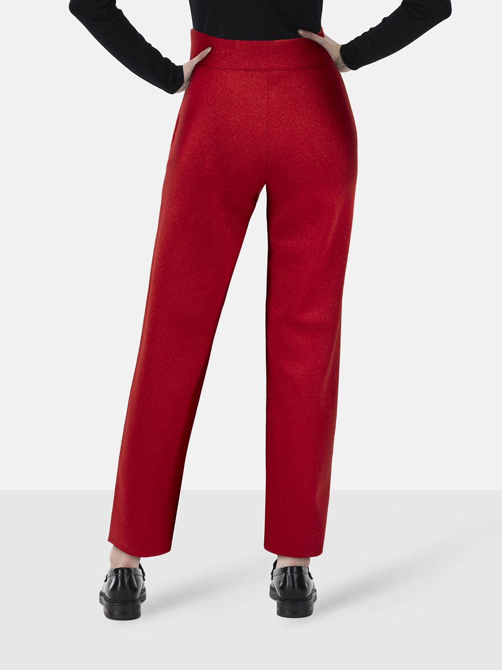 Joseph Red Metallic Knit Trousers Size 27" / US 4 / IT 40 - 2 Thumbnail
