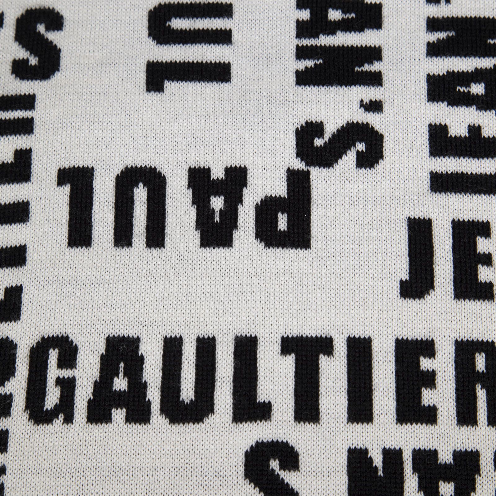 Jean Paul Gaultier Jean's Paul Gaultier Black & White Wool Logo Scarf Size ONE SIZE - 4 Thumbnail
