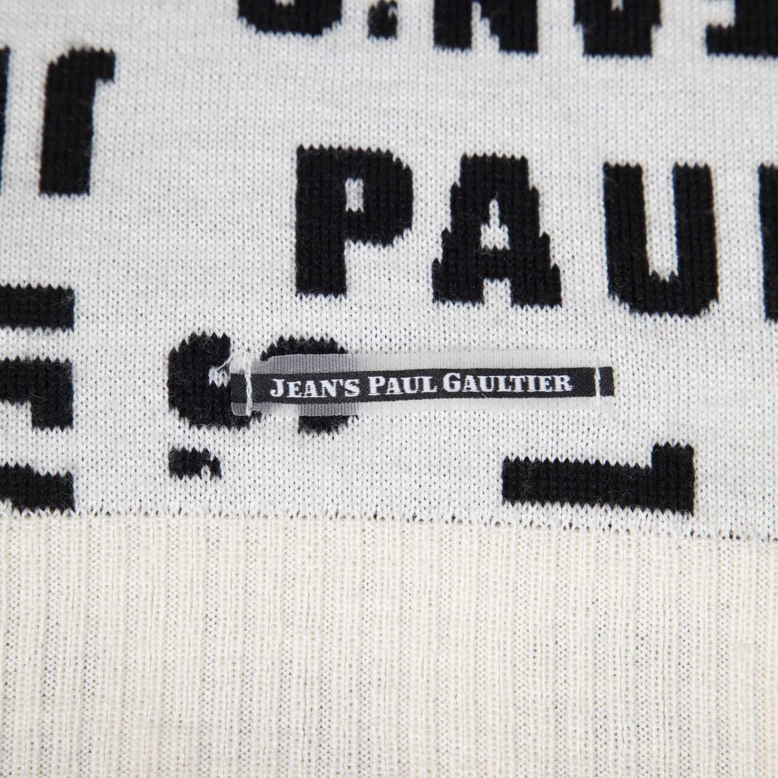 Jean Paul Gaultier Jean's Paul Gaultier Black & White Wool Logo Scarf Size ONE SIZE - 5 Thumbnail